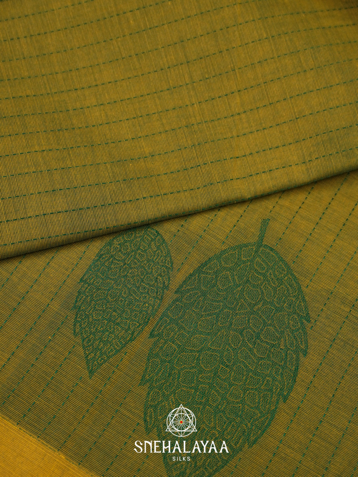 Olive Green Handloom Cotton Saree