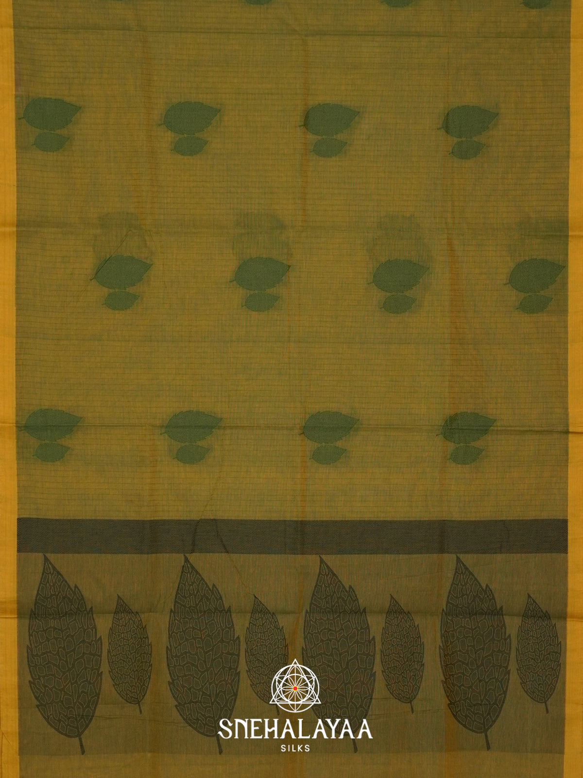 Olive Green Handloom Cotton Saree
