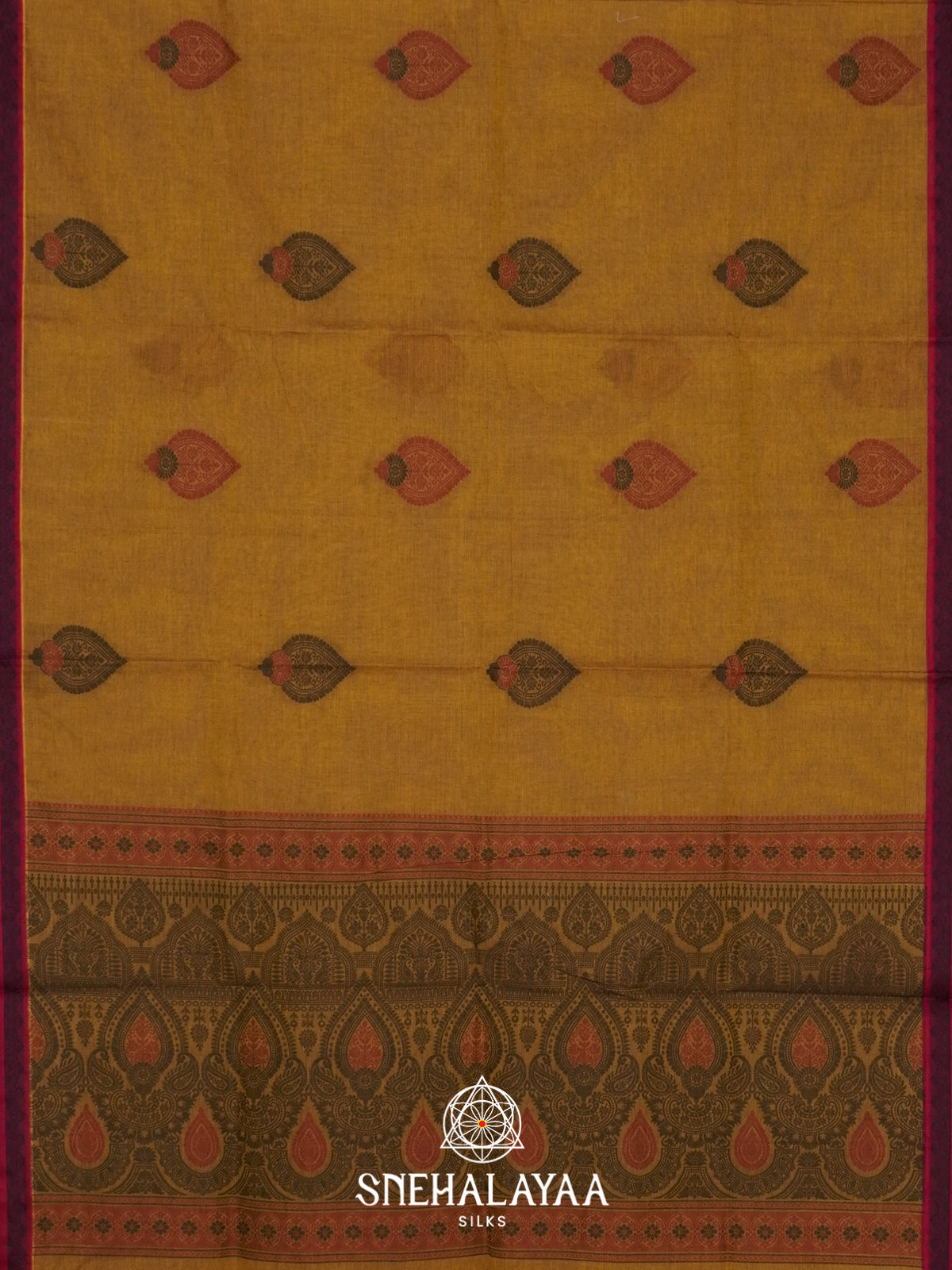 Olive Green Handloom Cotton Saree