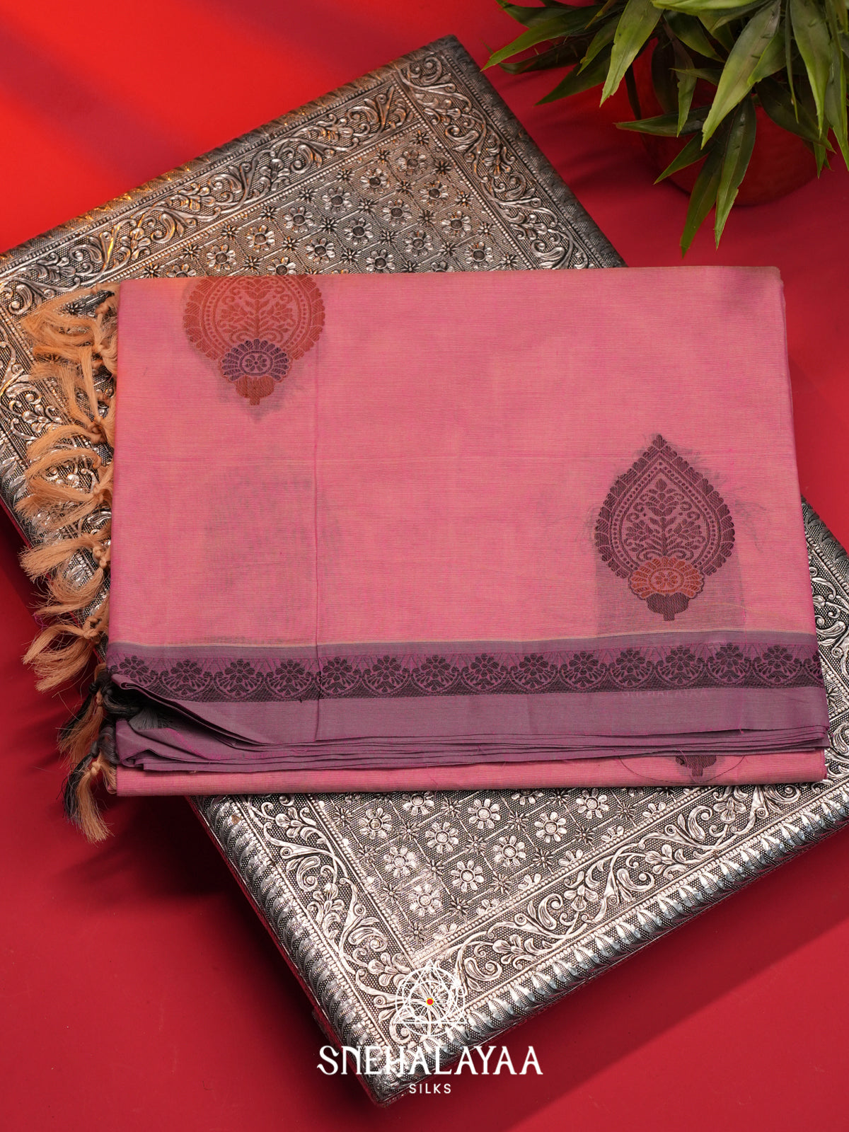 Pink Handloom Cotton Saree