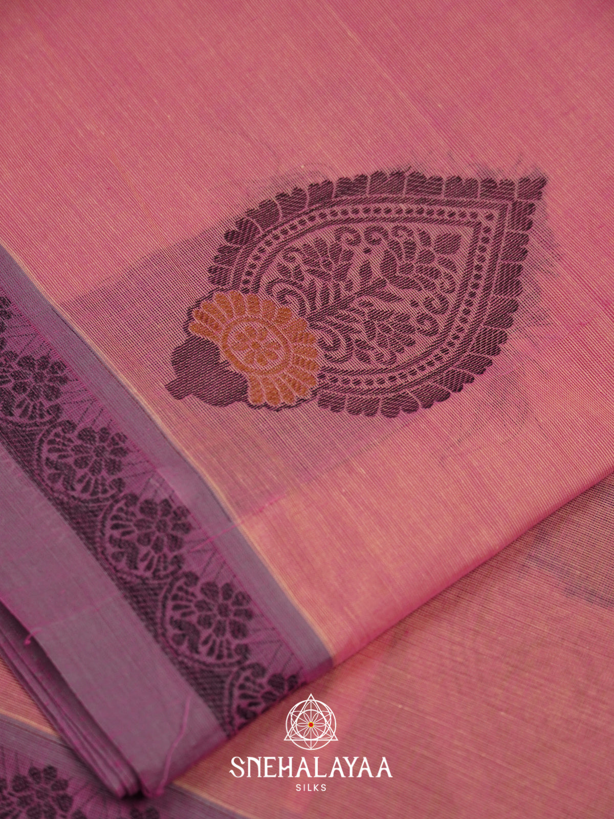 Pink Handloom Cotton Saree