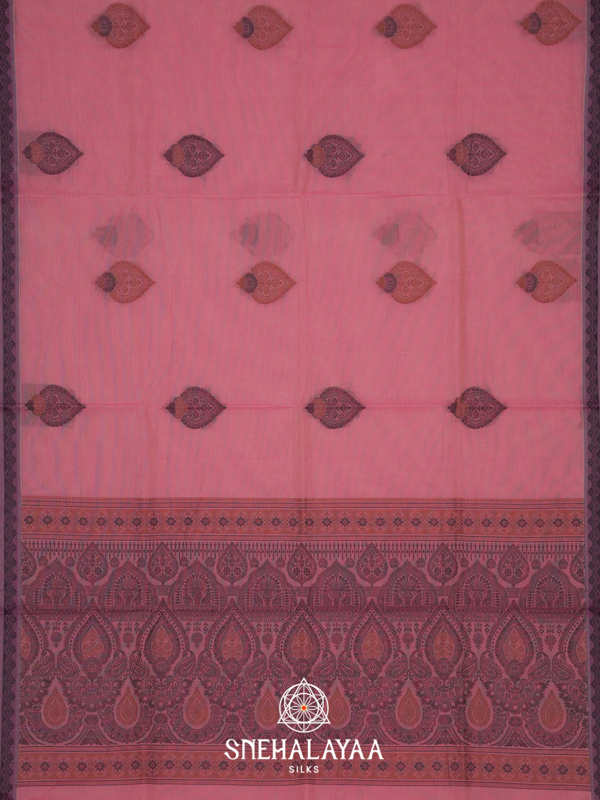 Pink Handloom Cotton Saree