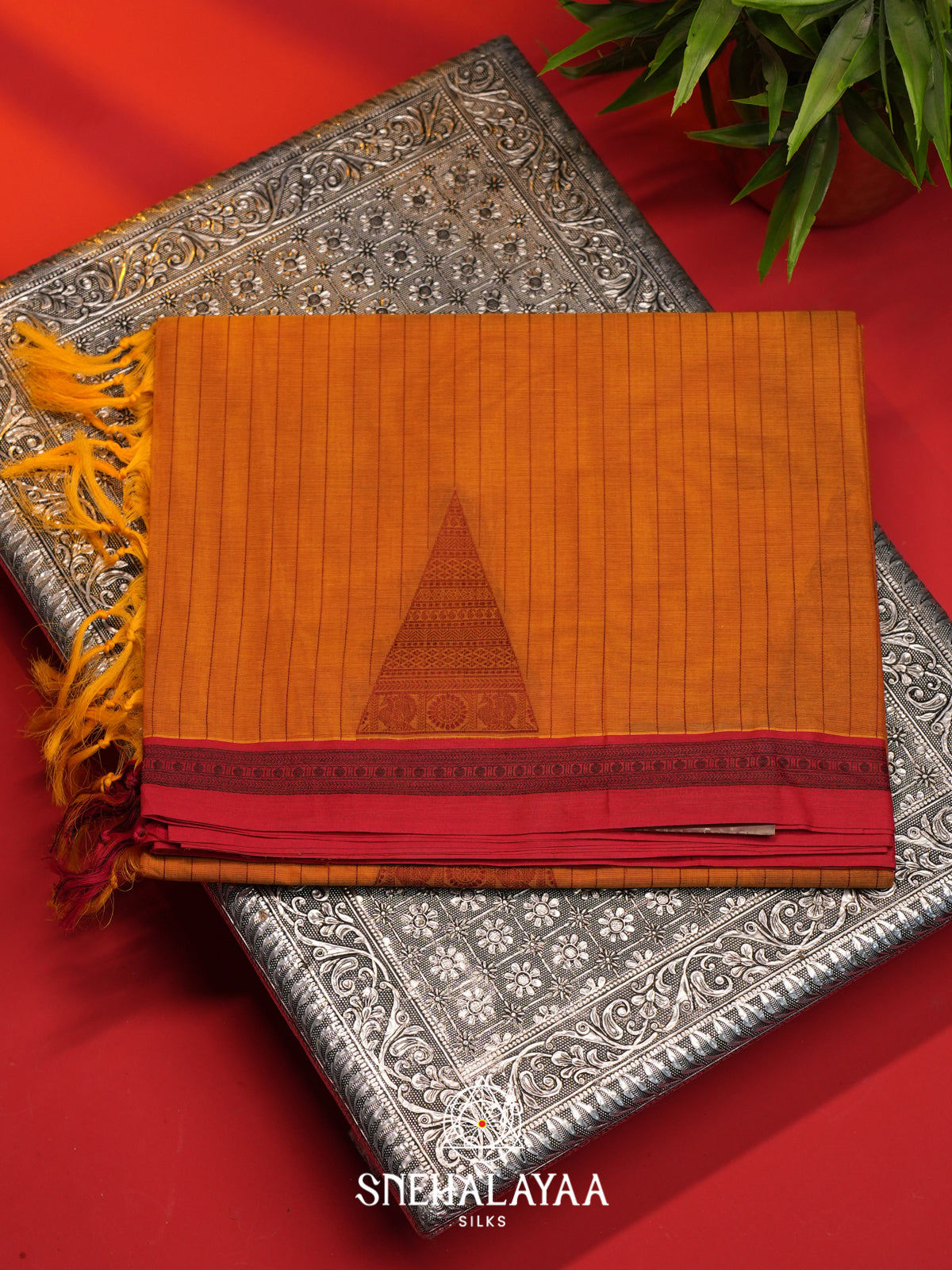 Mustard Handloom Cotton Saree