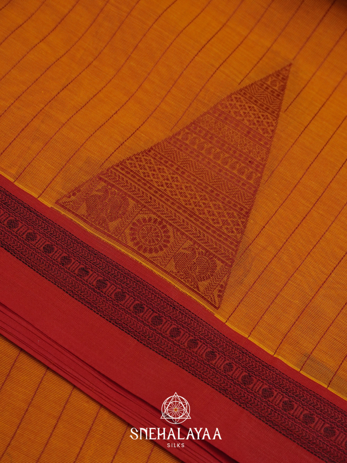 Mustard Handloom Cotton Saree