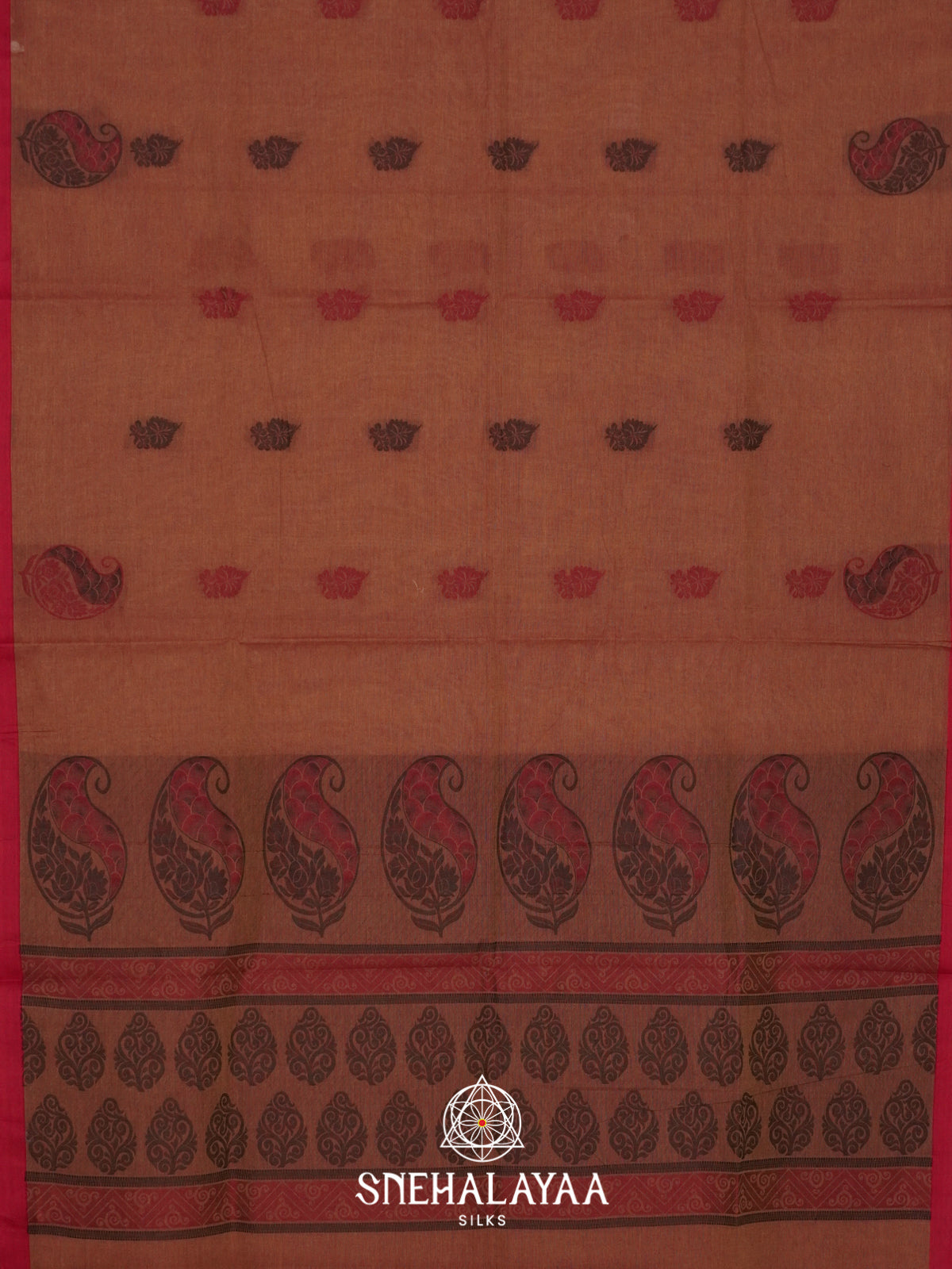 Brown Handloom Cotton Saree