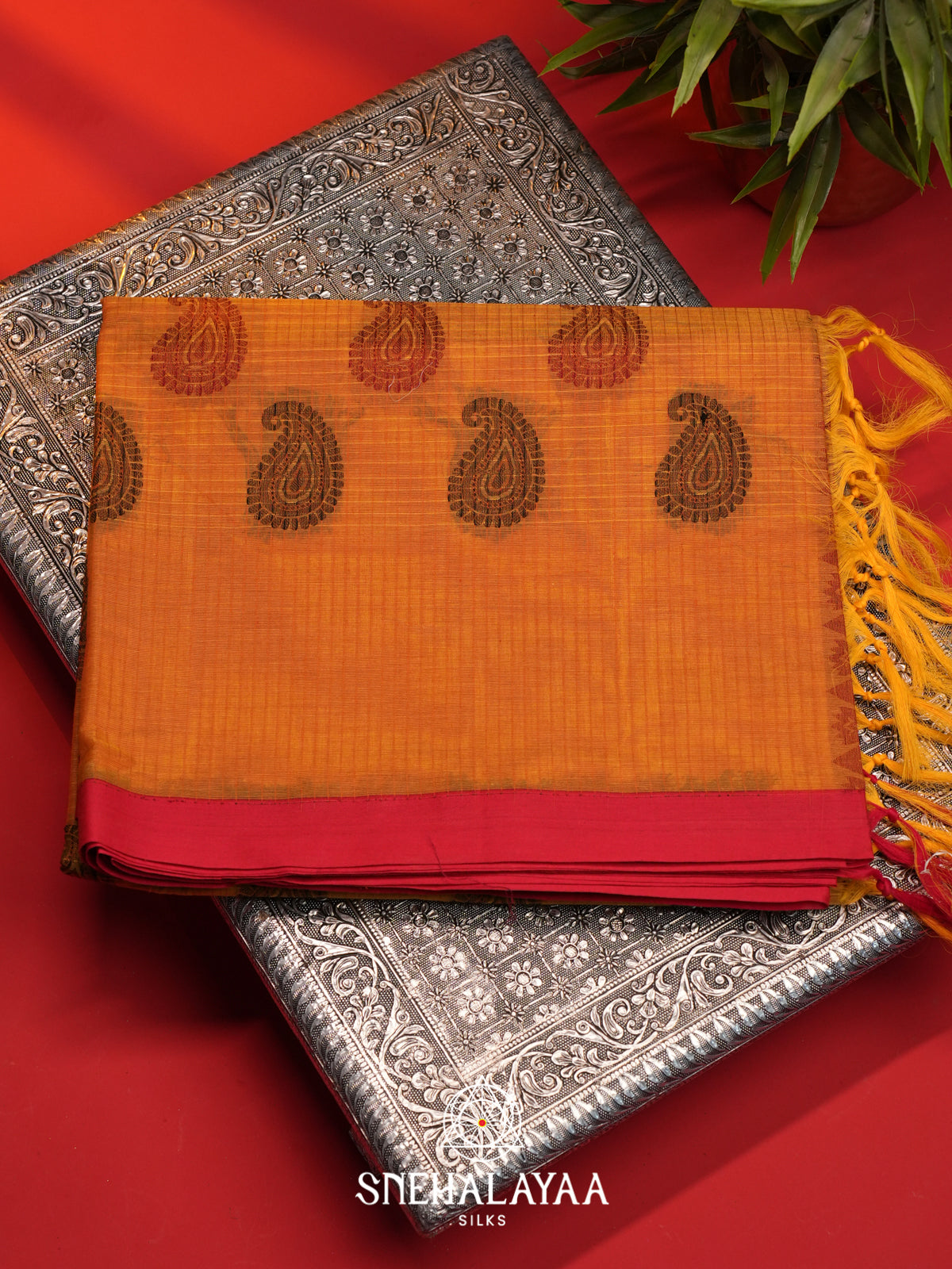 Mustard Yellow Handloom Cotton Saree