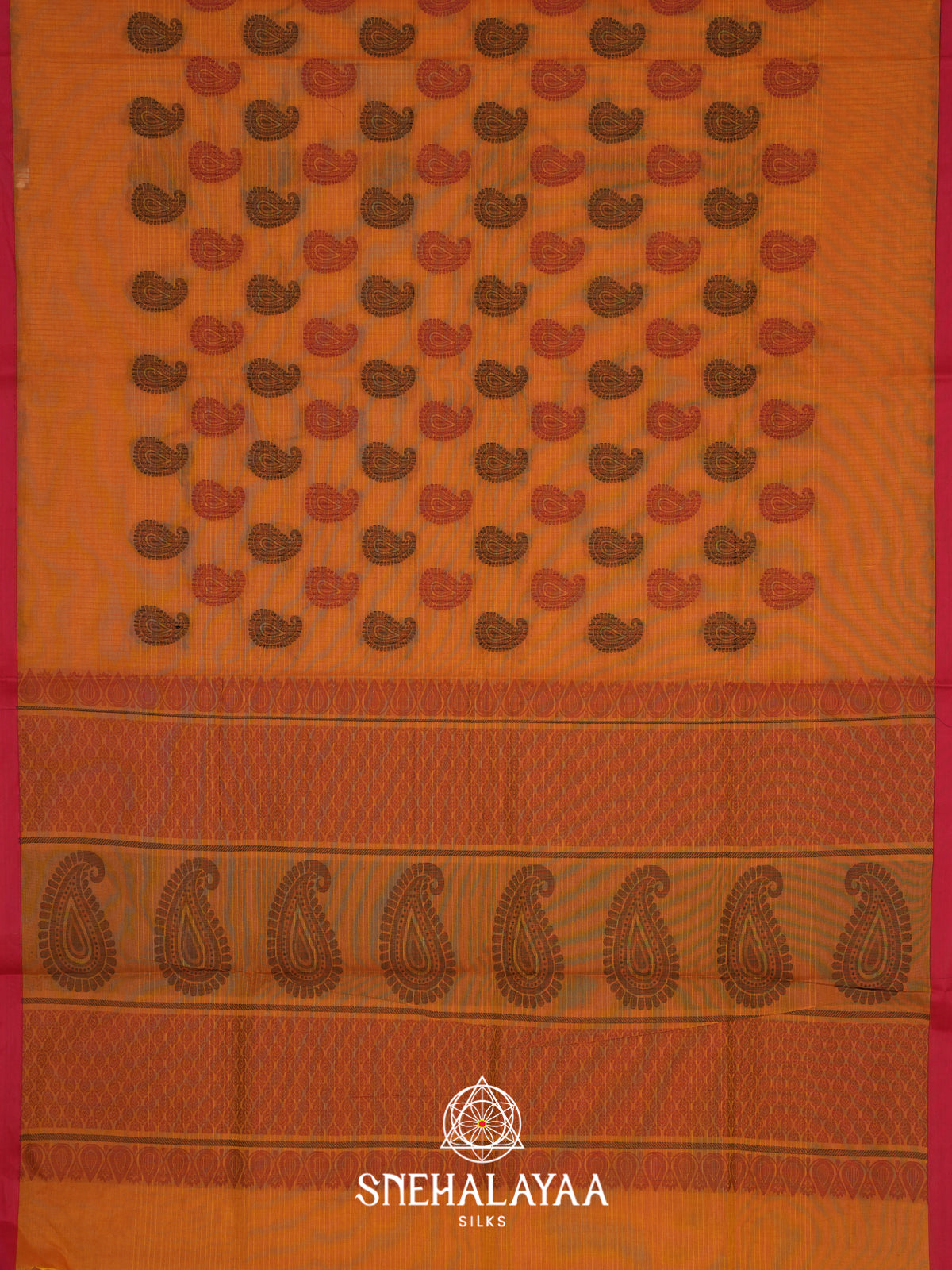 Mustard Yellow Handloom Cotton Saree