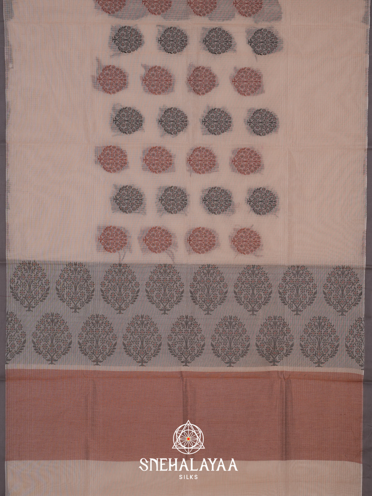 Cream Handloom Cotton Saree