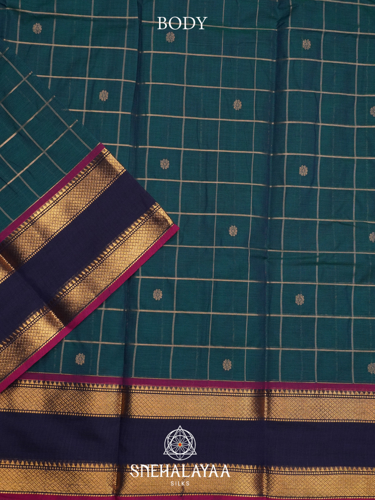 Peacock Green Kanchi Cotton Saree