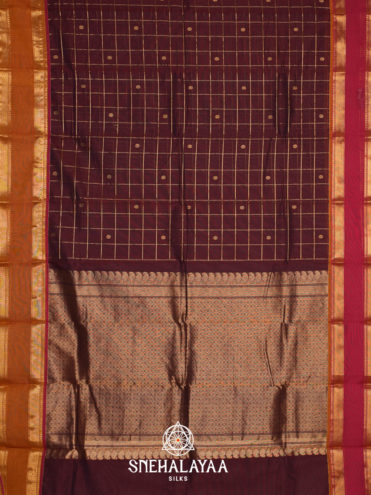 Maroon Kanchi Cotton Saree