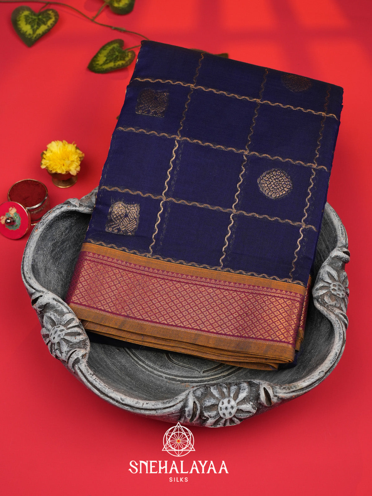Navy Blue Kanchi Cotton Saree