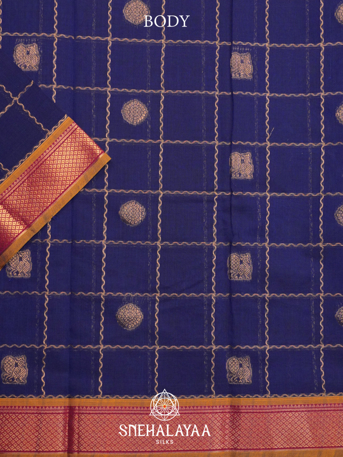 Navy Blue Kanchi Cotton Saree