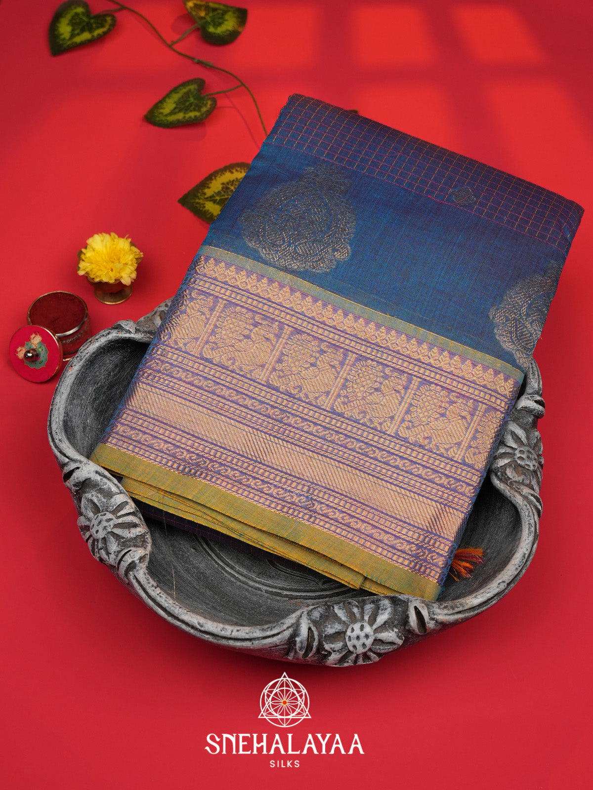 Blue Kanchi Cotton Saree