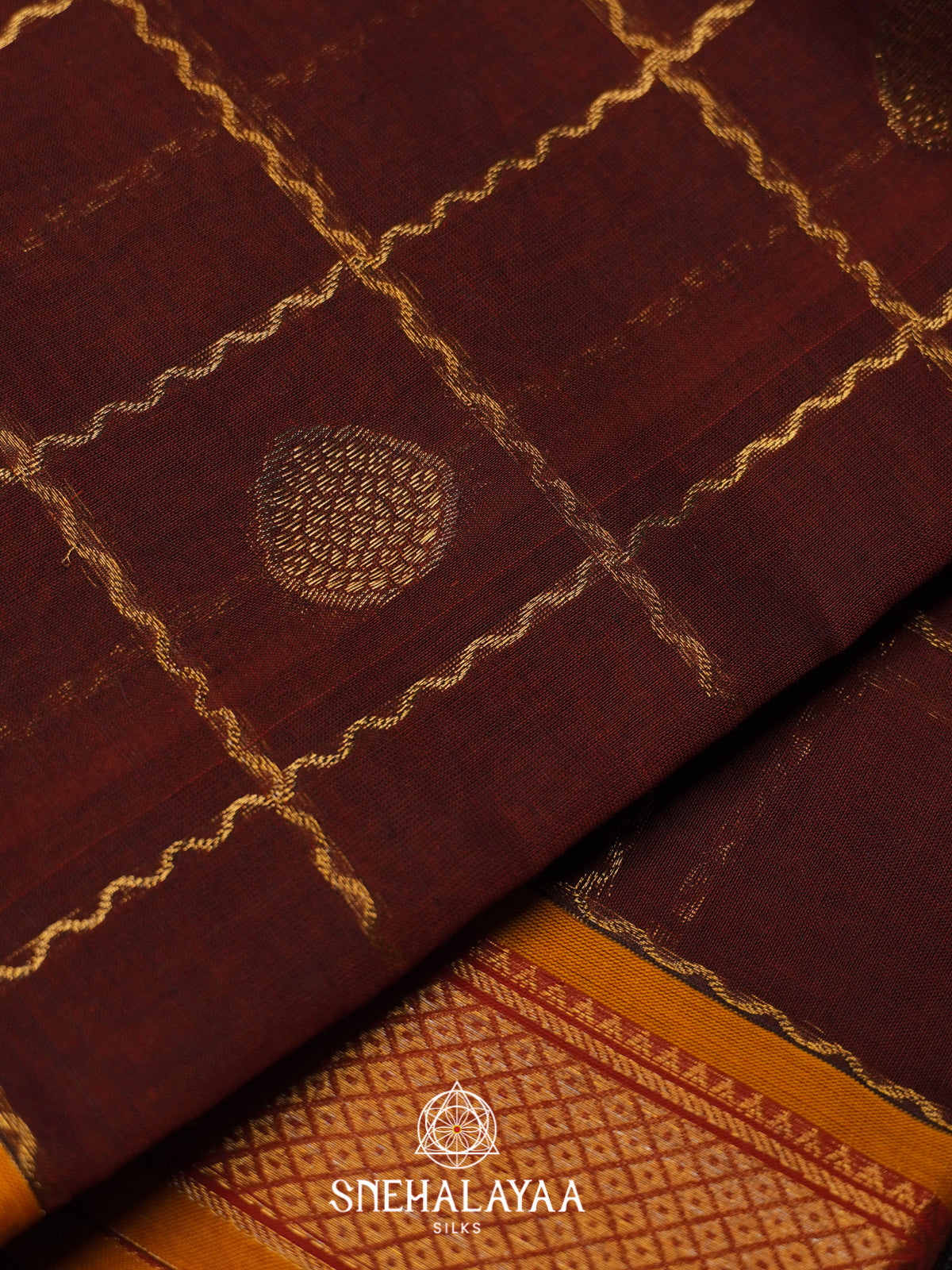 Burgundy Kanchi Cotton Saree