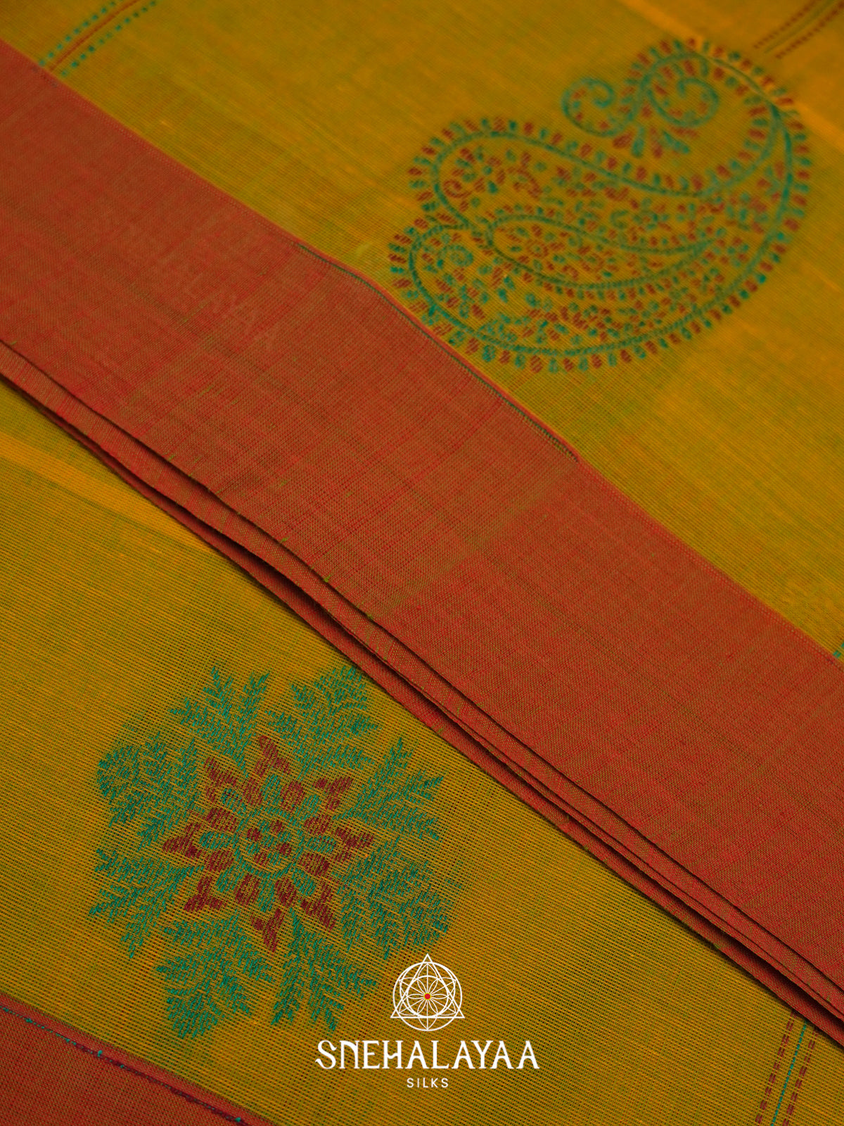 Mehendi Green Handloom Cotton Saree
