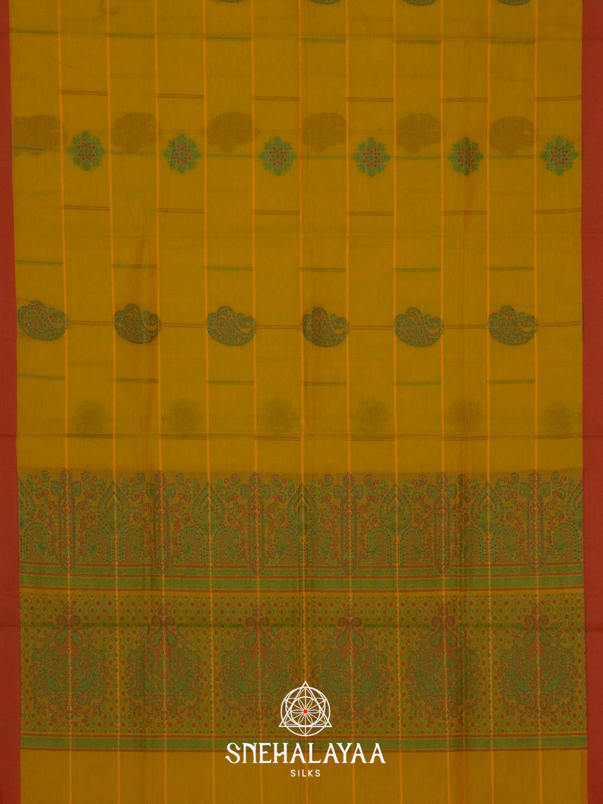 Mehendi Green Handloom Cotton Saree