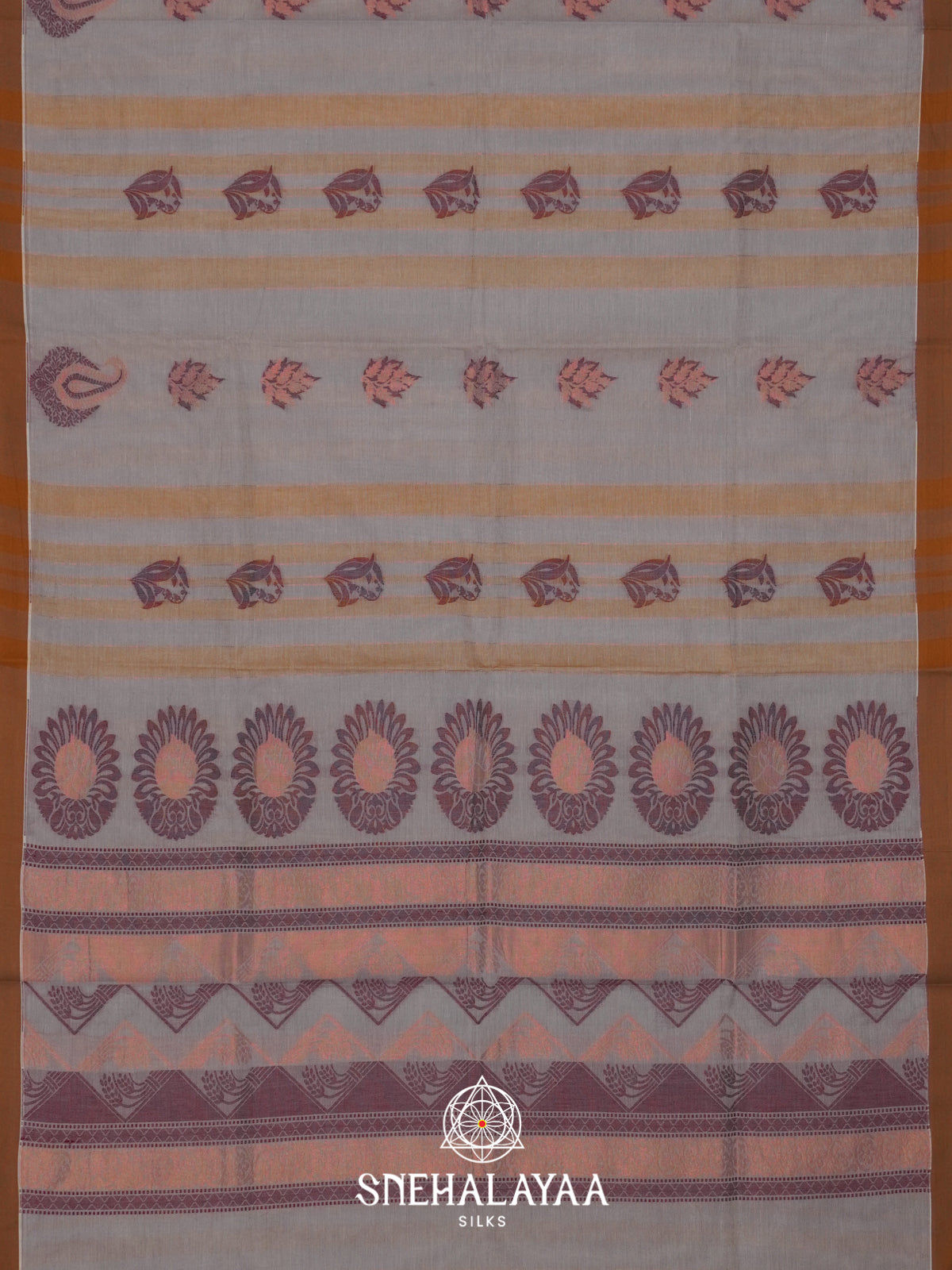 Grey Handloom Cotton Saree
