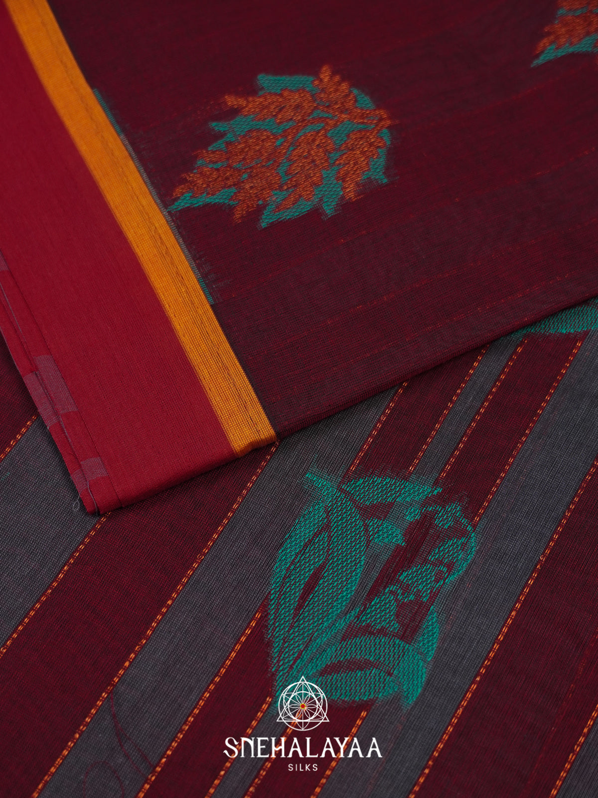 Purple Handloom Cotton Saree