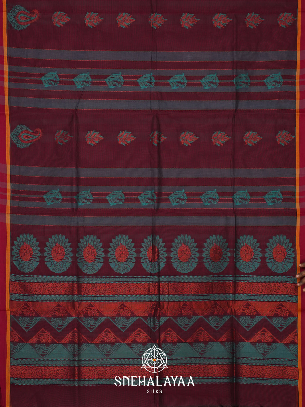 Purple Handloom Cotton Saree