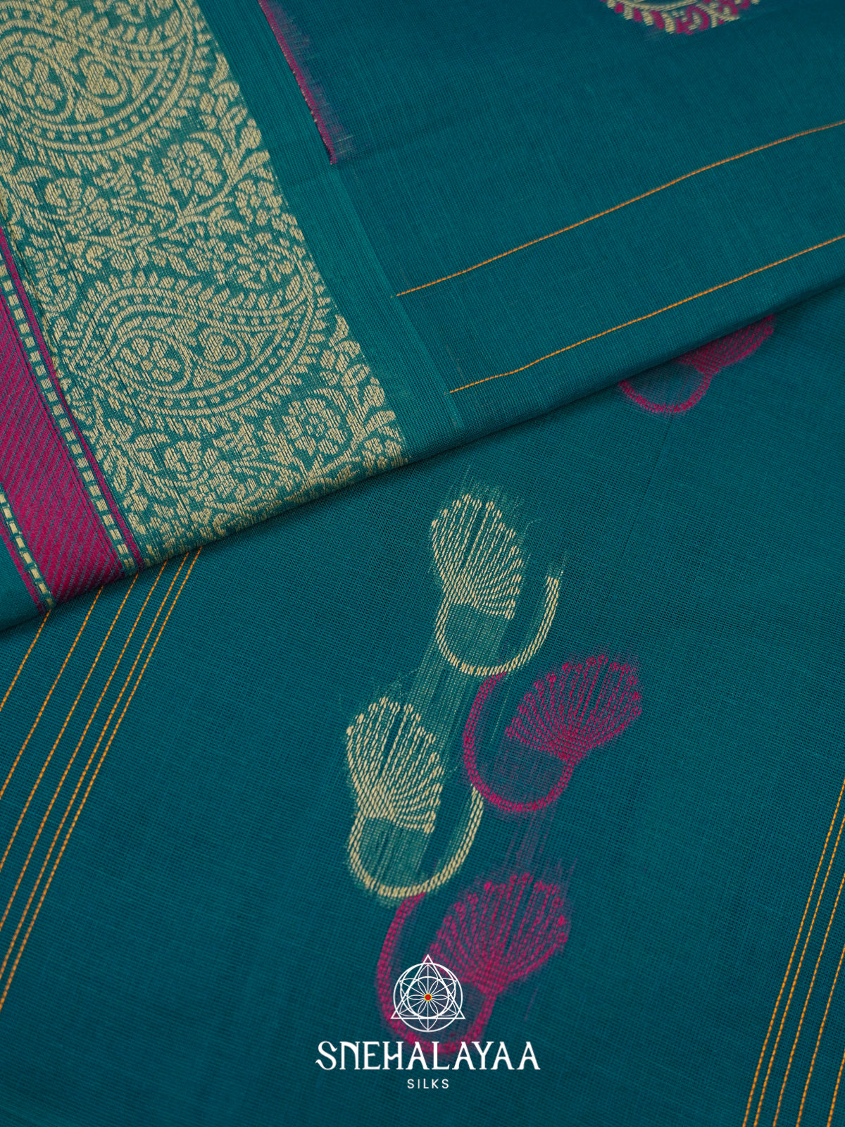 Sea Green Handloom Cotton Saree