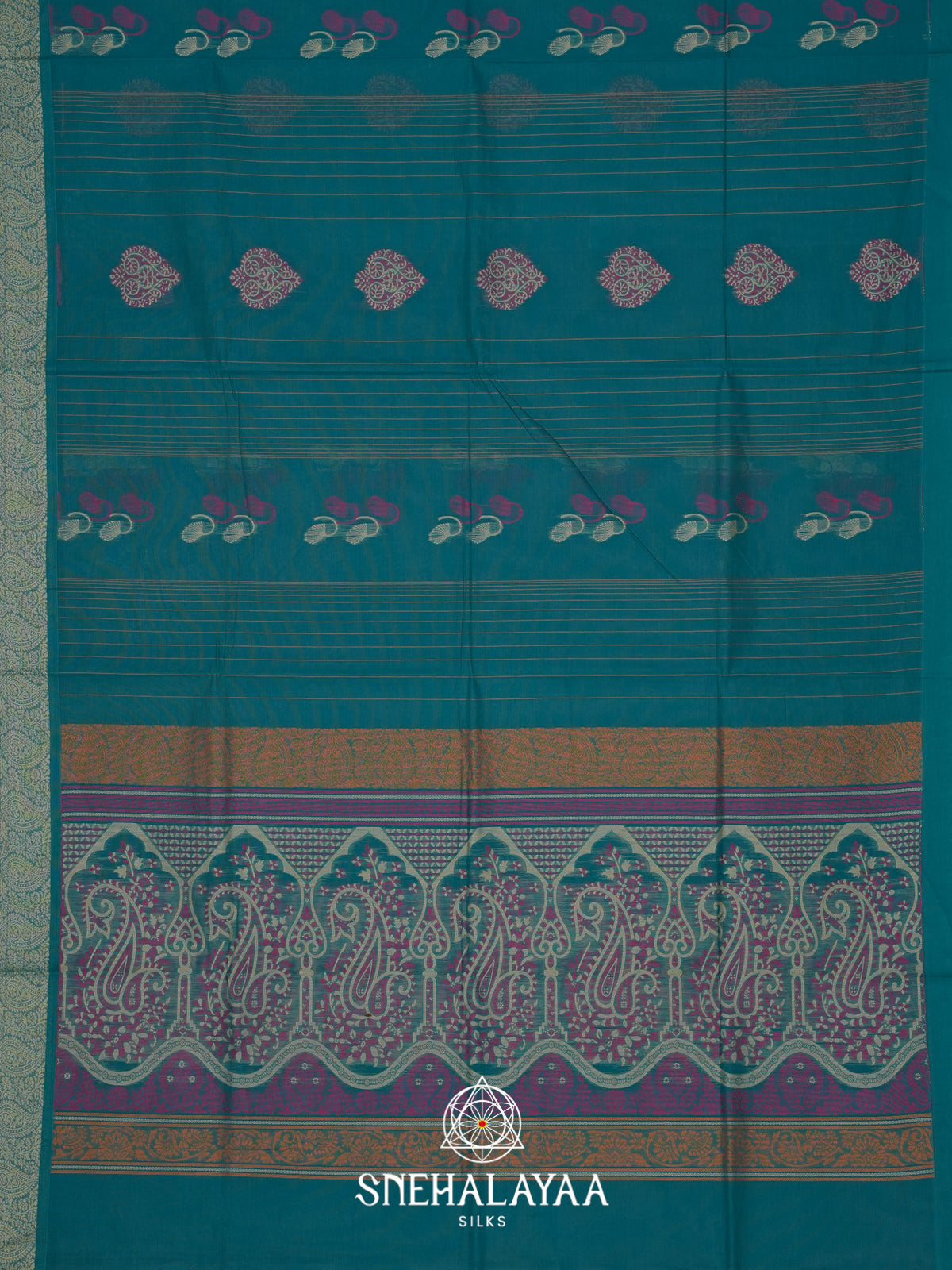 Sea Green Handloom Cotton Saree