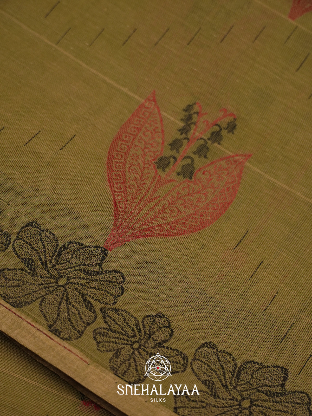 Moss Green Handloom Cotton Saree
