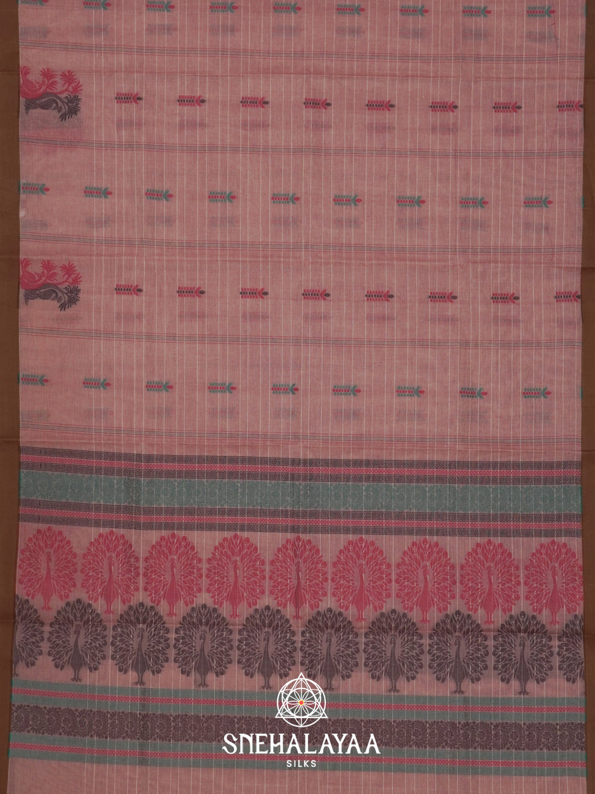 Pink Handloom Cotton Saree