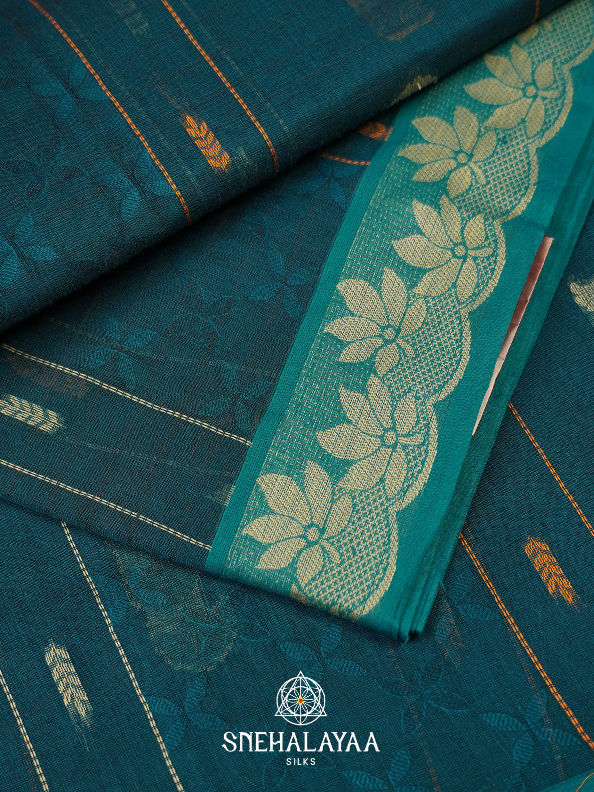 Pine Green Handloom Cotton Saree