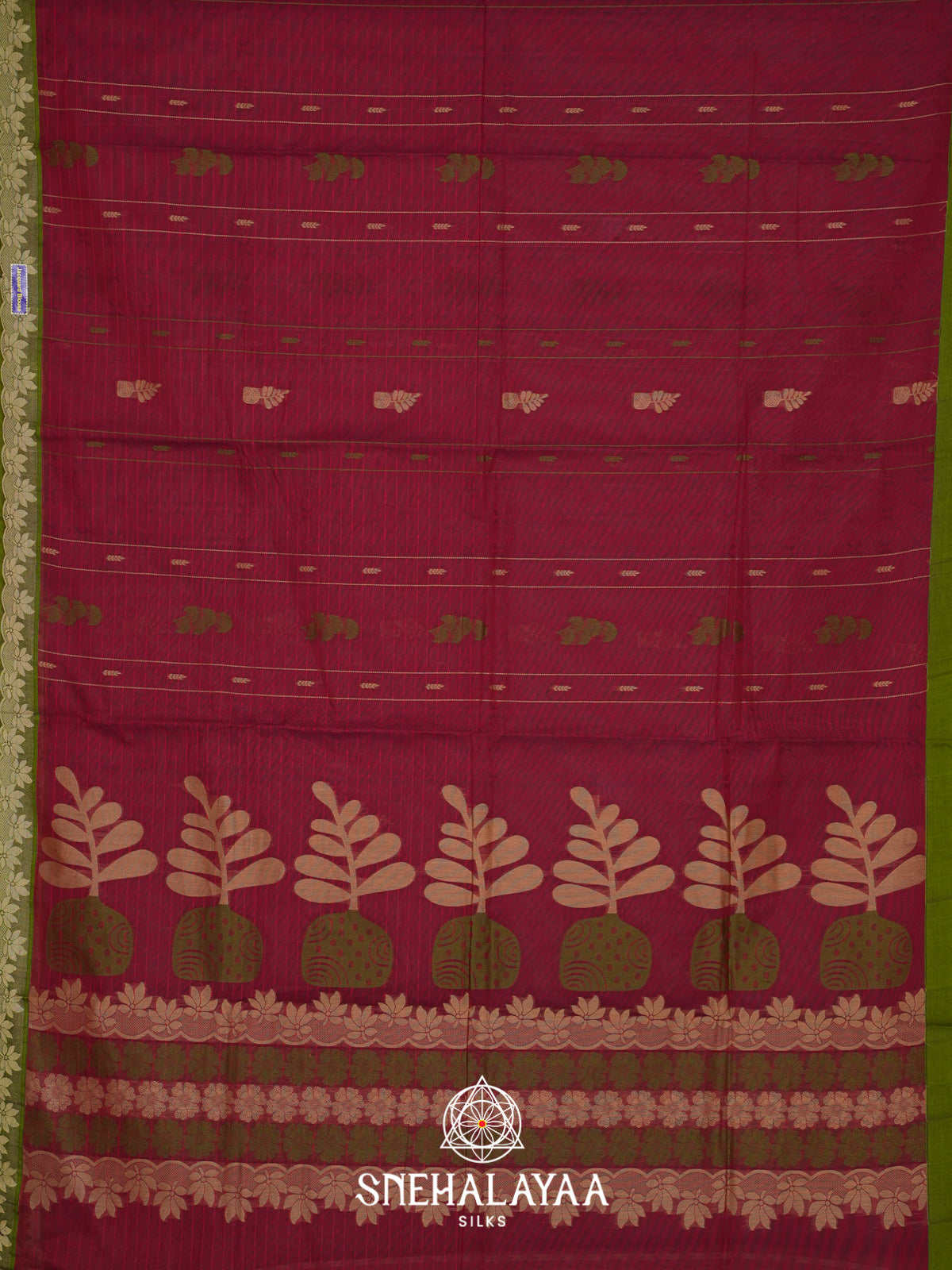 Maroon Handloom Cotton Saree