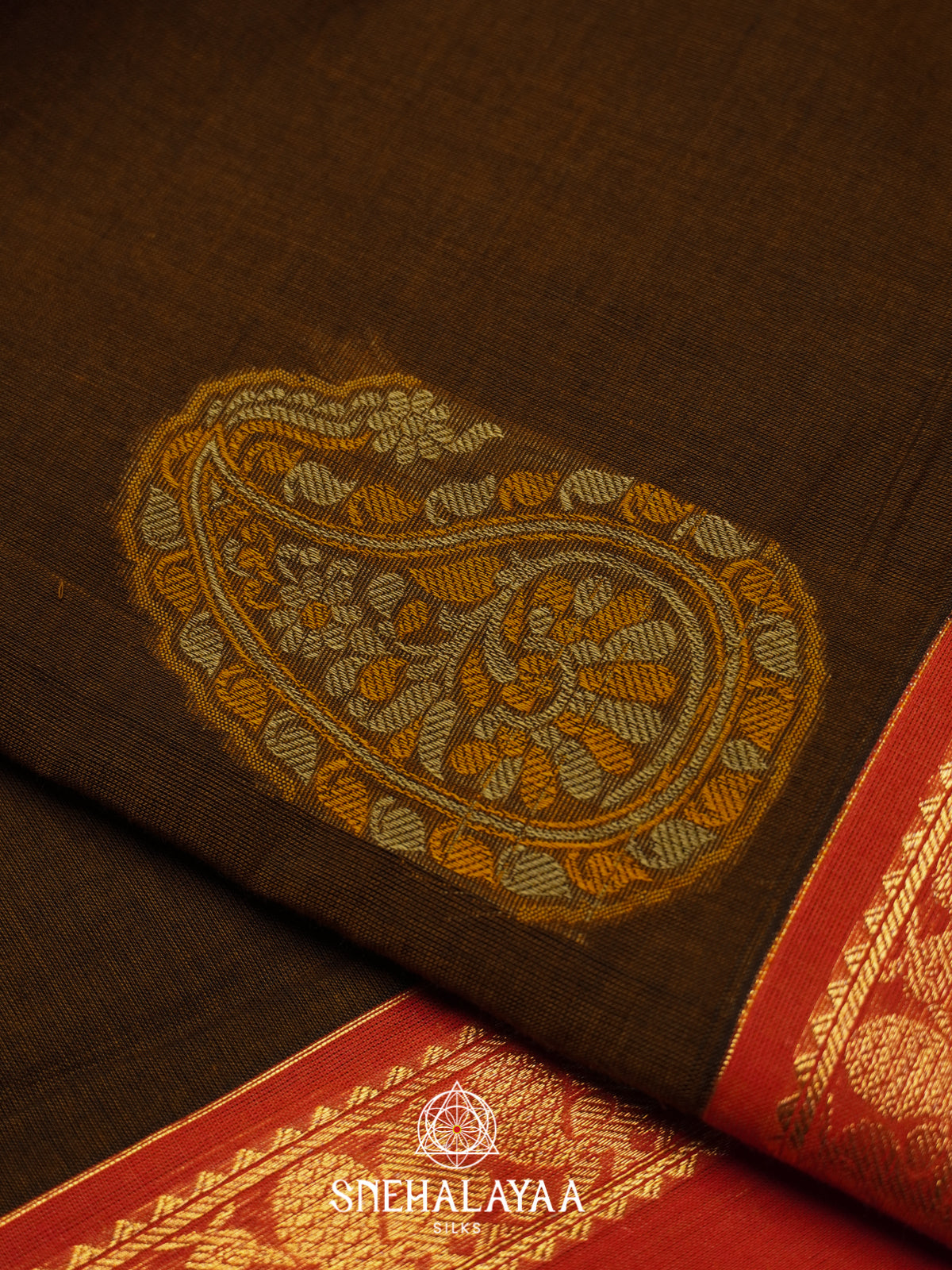Brown Kanchi Cotton Saree