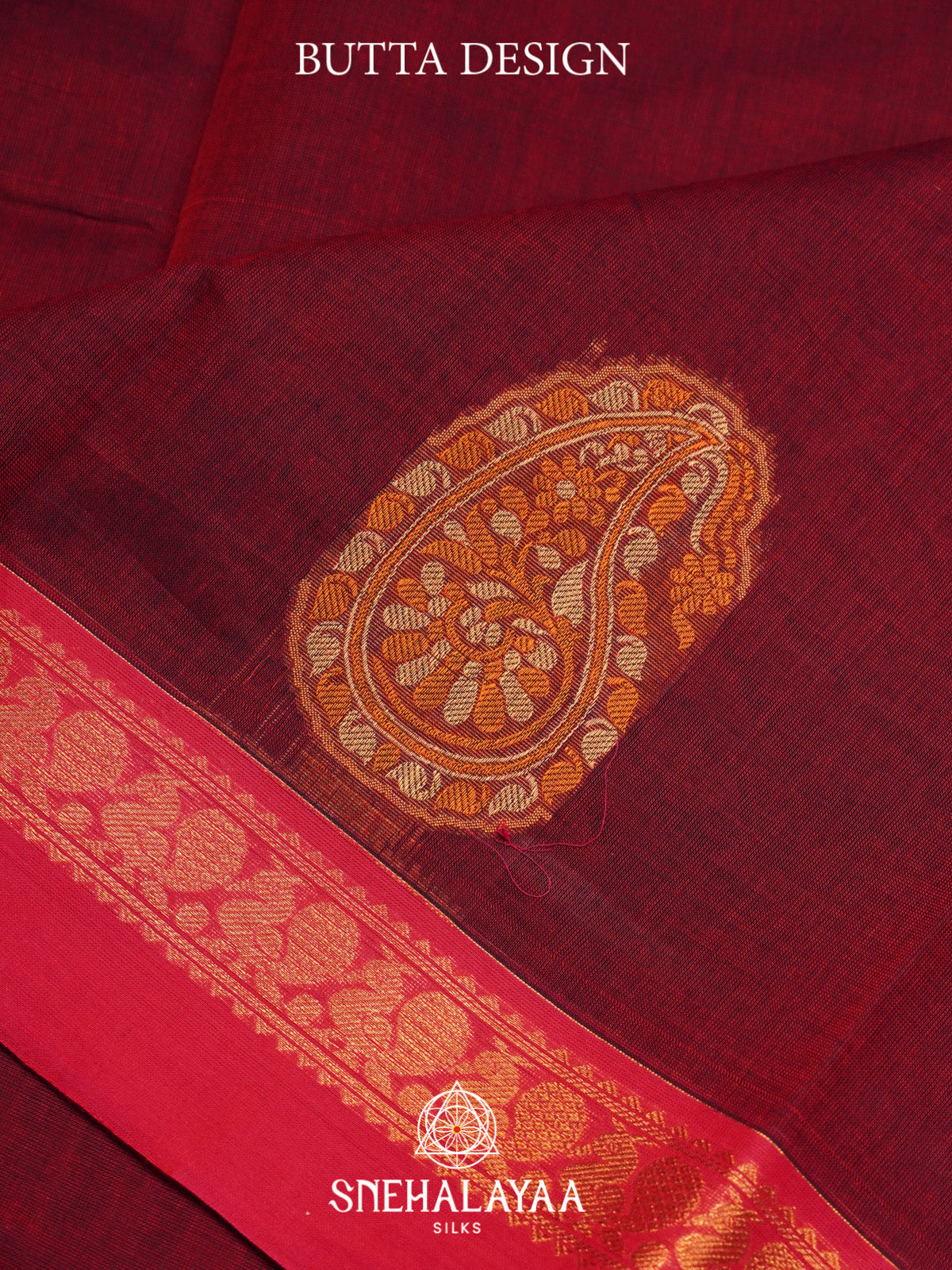 Maroon Kanchi Cotton Saree