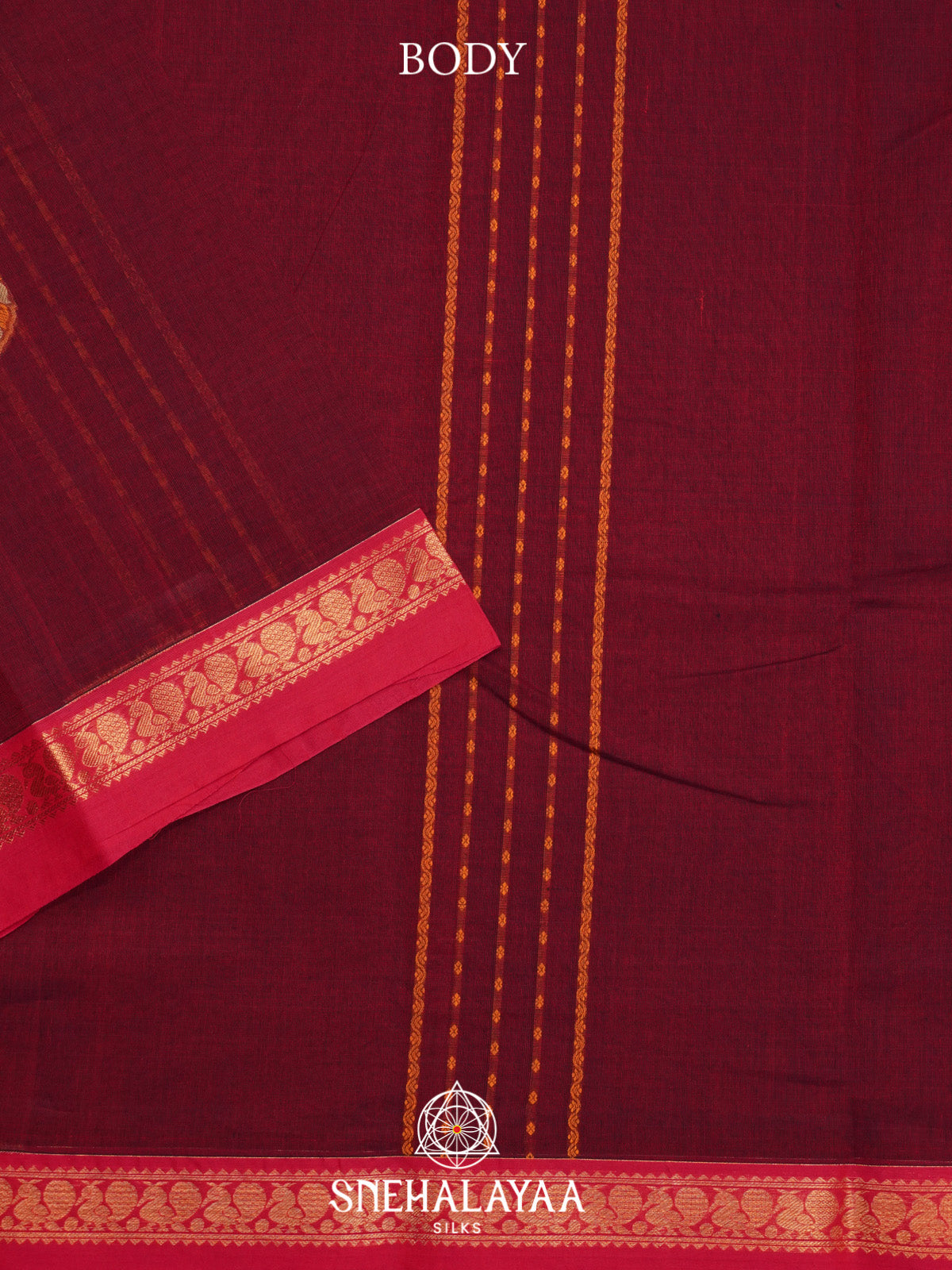 Maroon Kanchi Cotton Saree