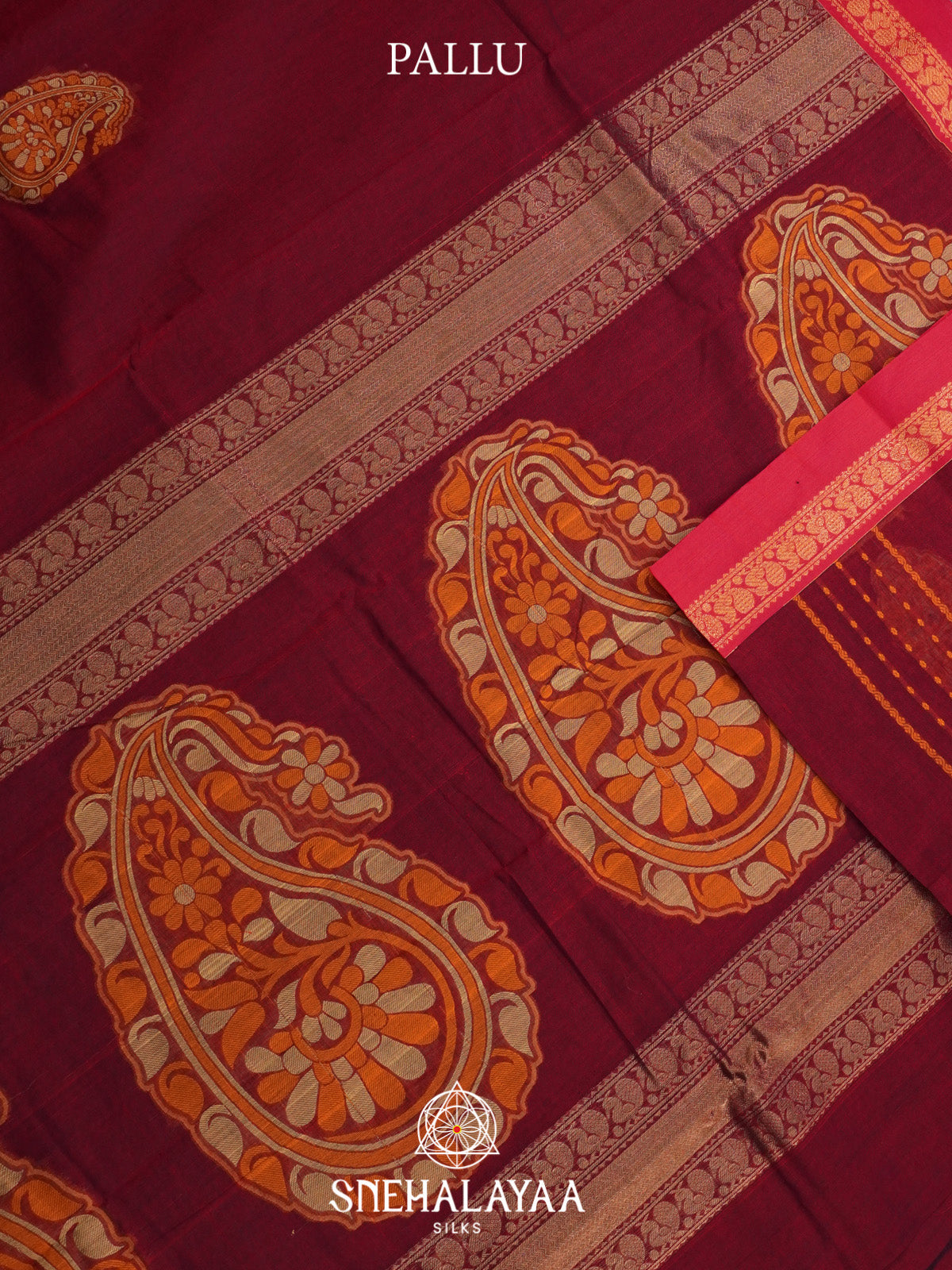 Maroon Kanchi Cotton Saree