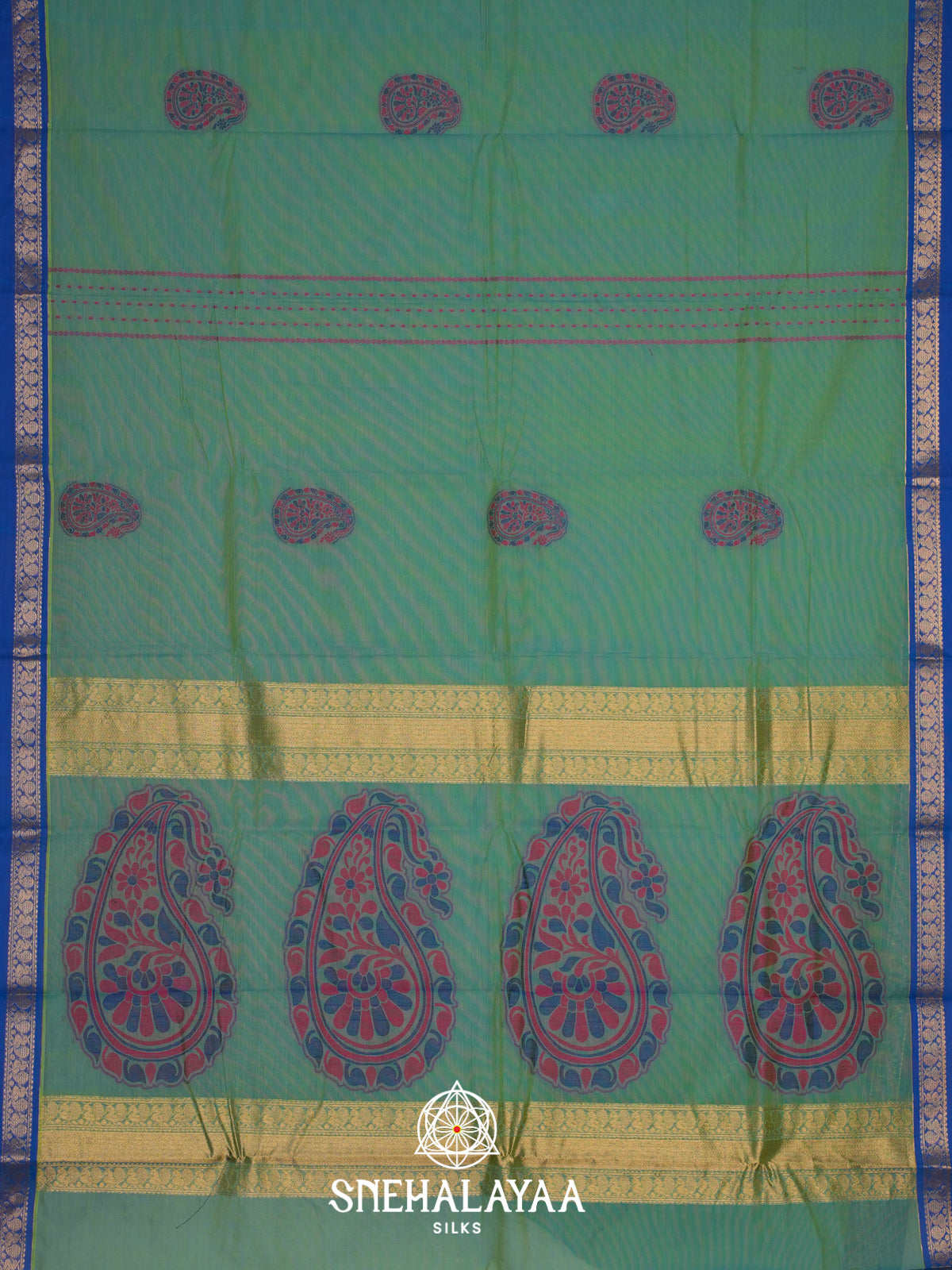 Sea Green Kanchi Cotton Saree