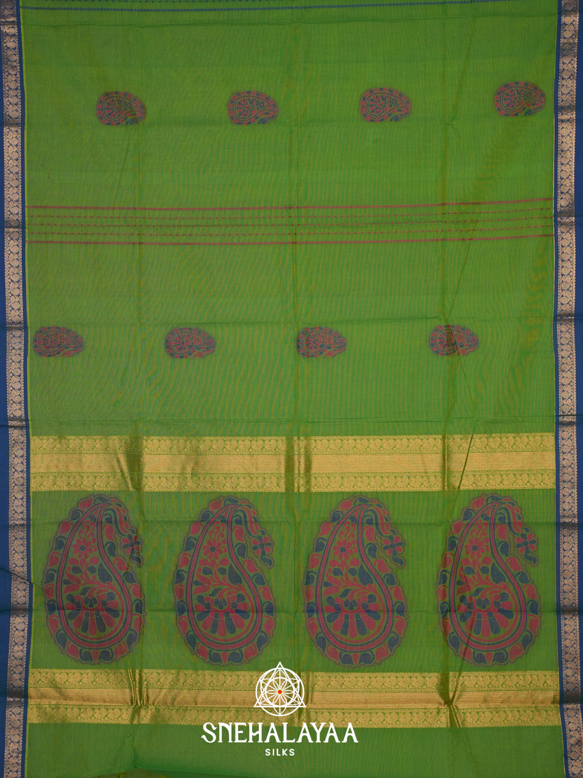 Olive Green Kanchi Cotton Saree