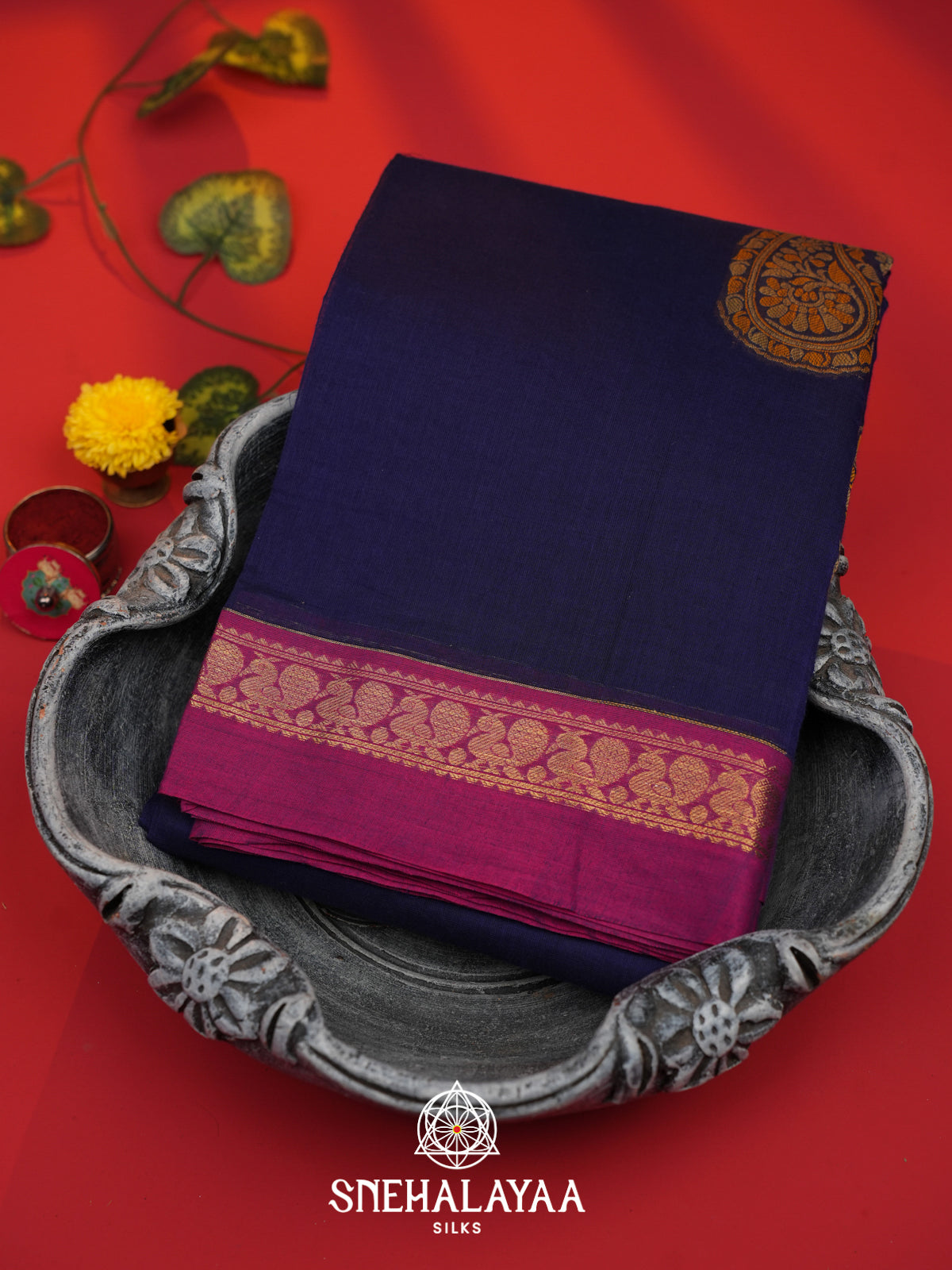 Blue Kanchi Cotton Saree