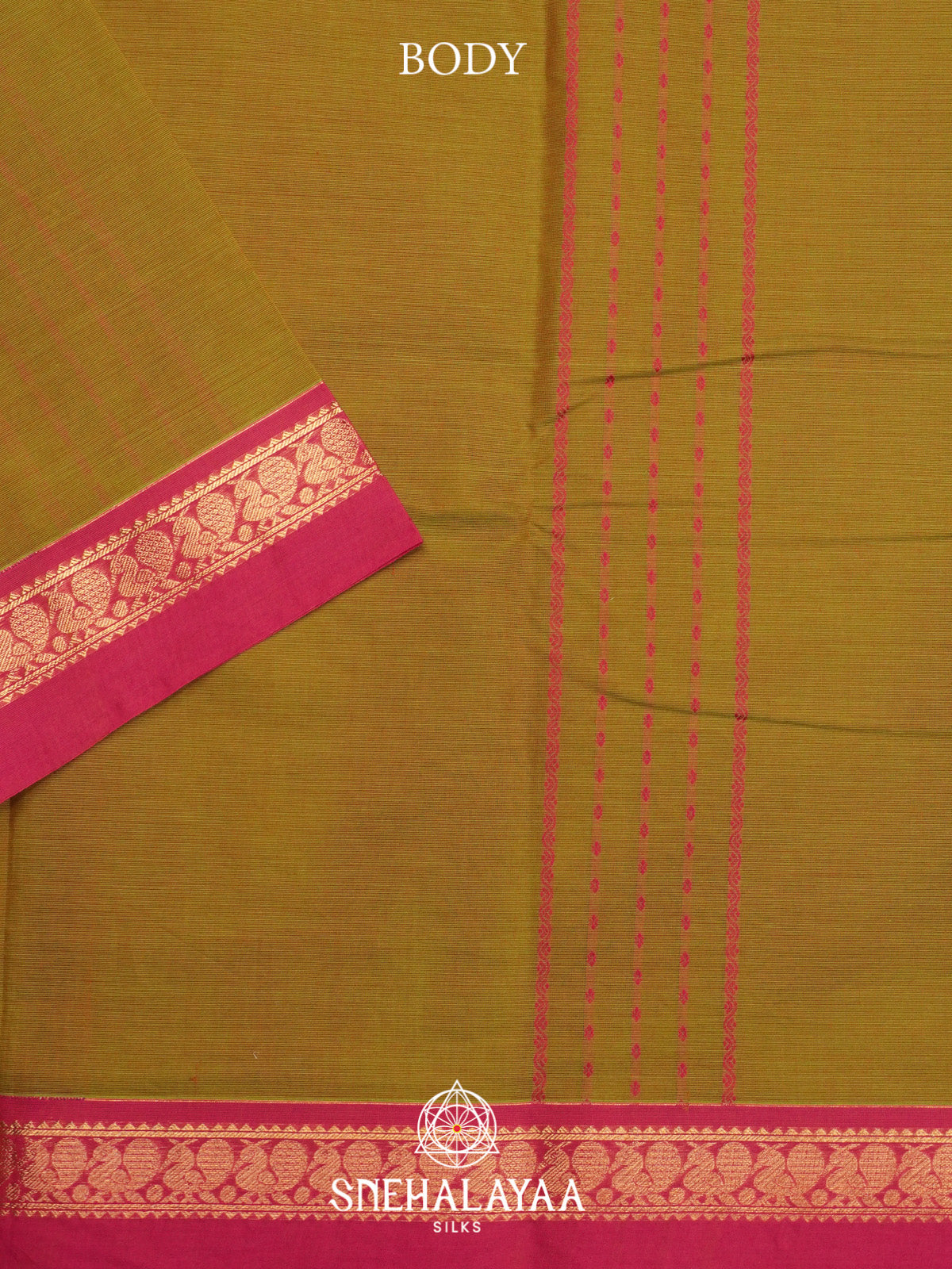 Mehandi Green Kanchi Cotton Saree
