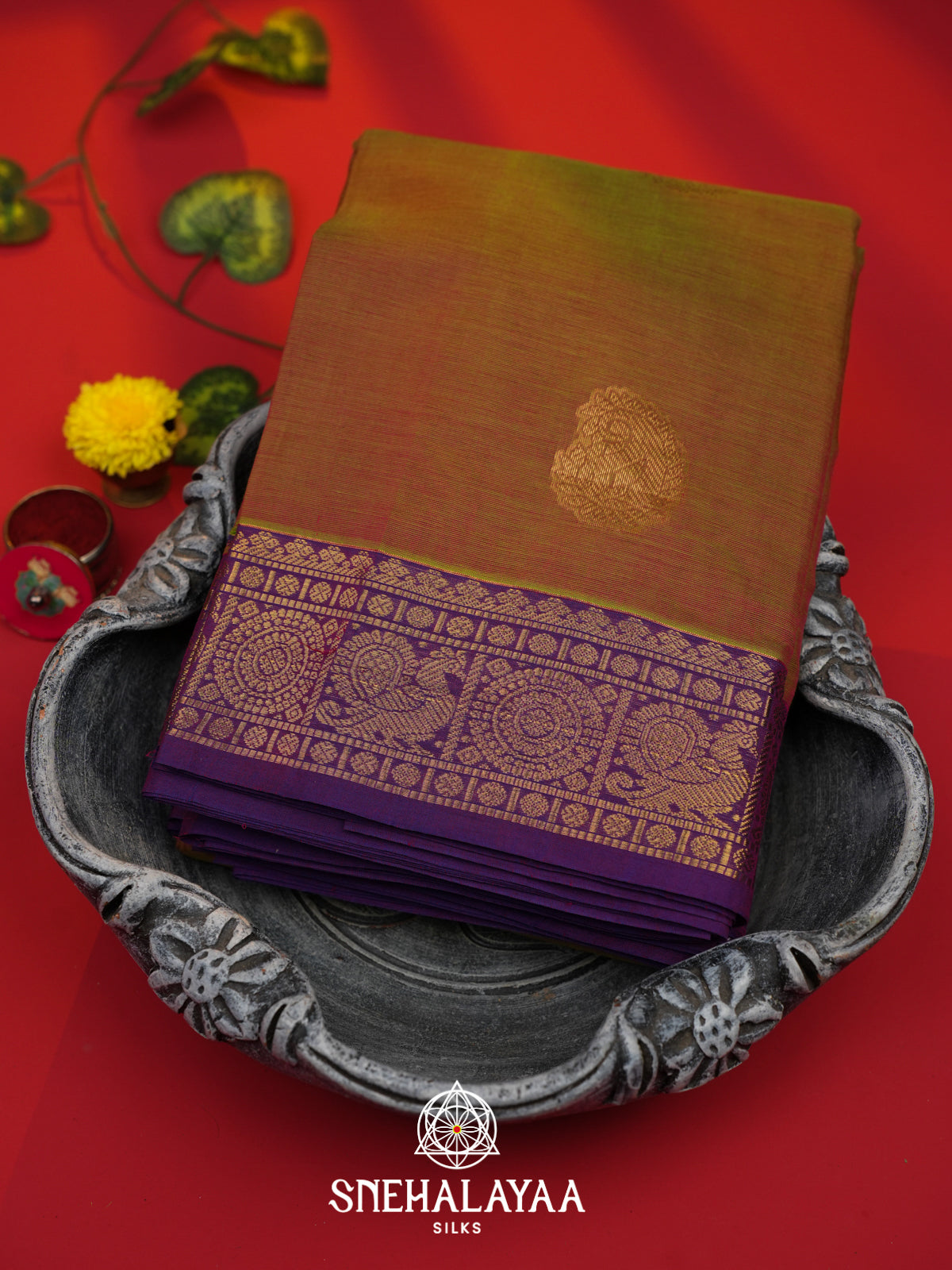 Brown Kanchi Cotton Saree