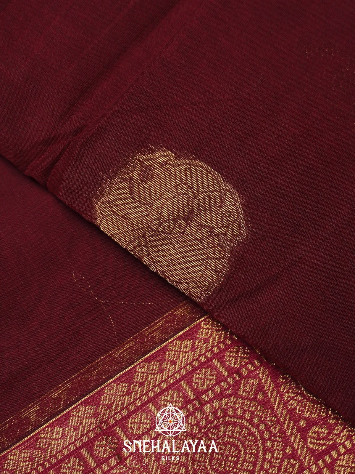Maroon Kanchi Cotton Saree