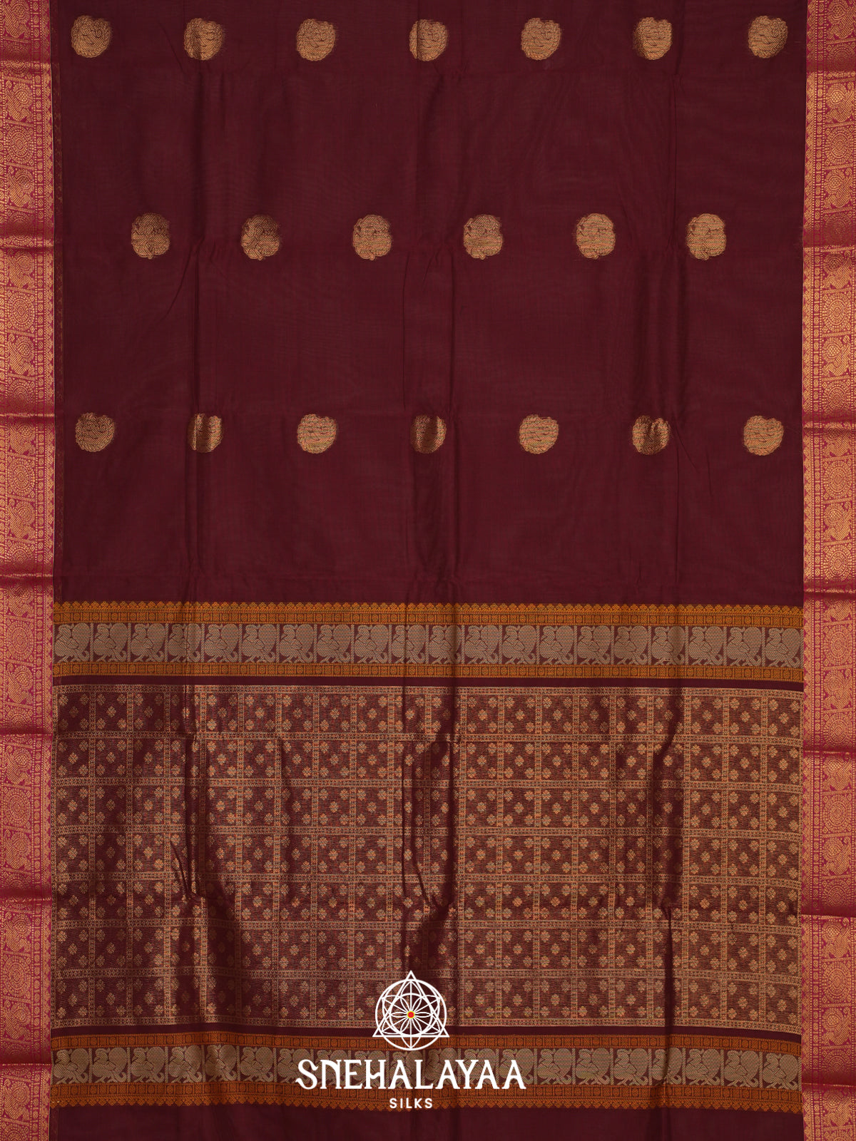 Maroon Kanchi Cotton Saree