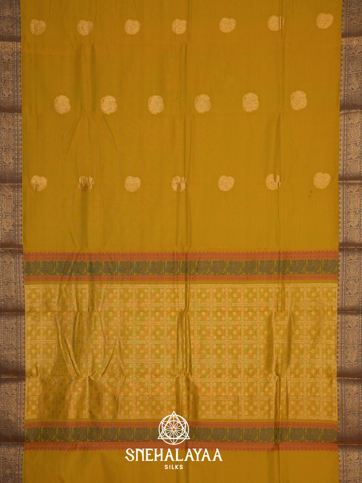 Mehendi Green Kanchi Cotton Saree