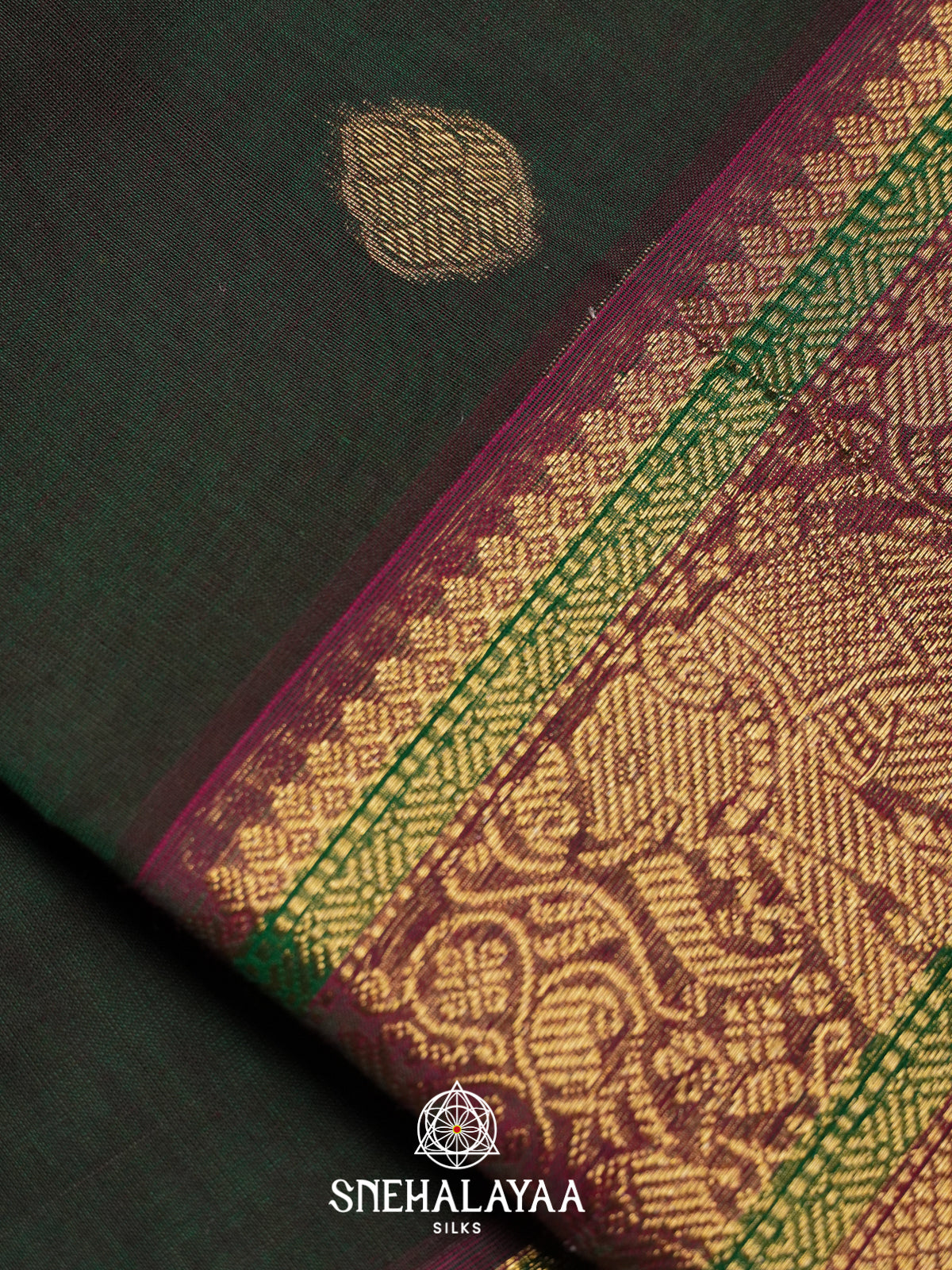 Black Kanchi Cotton Saree