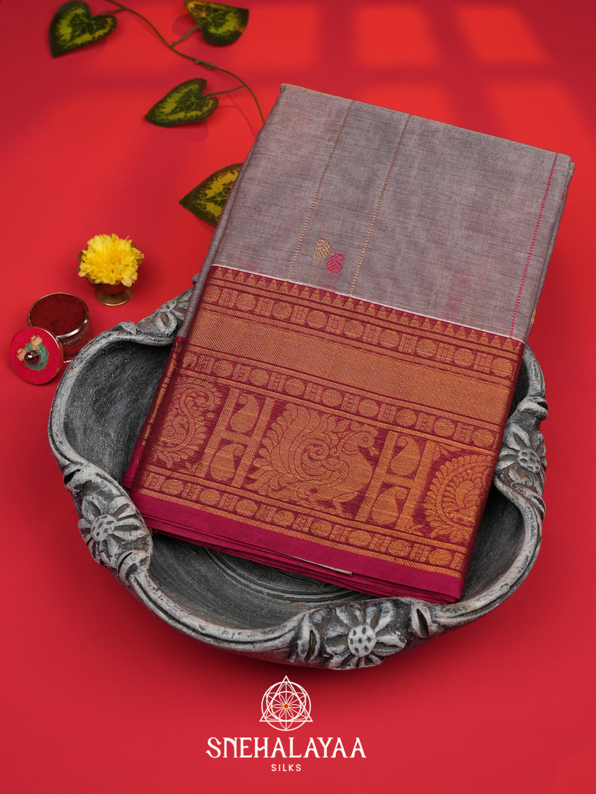Grey Kanchi Cotton Saree