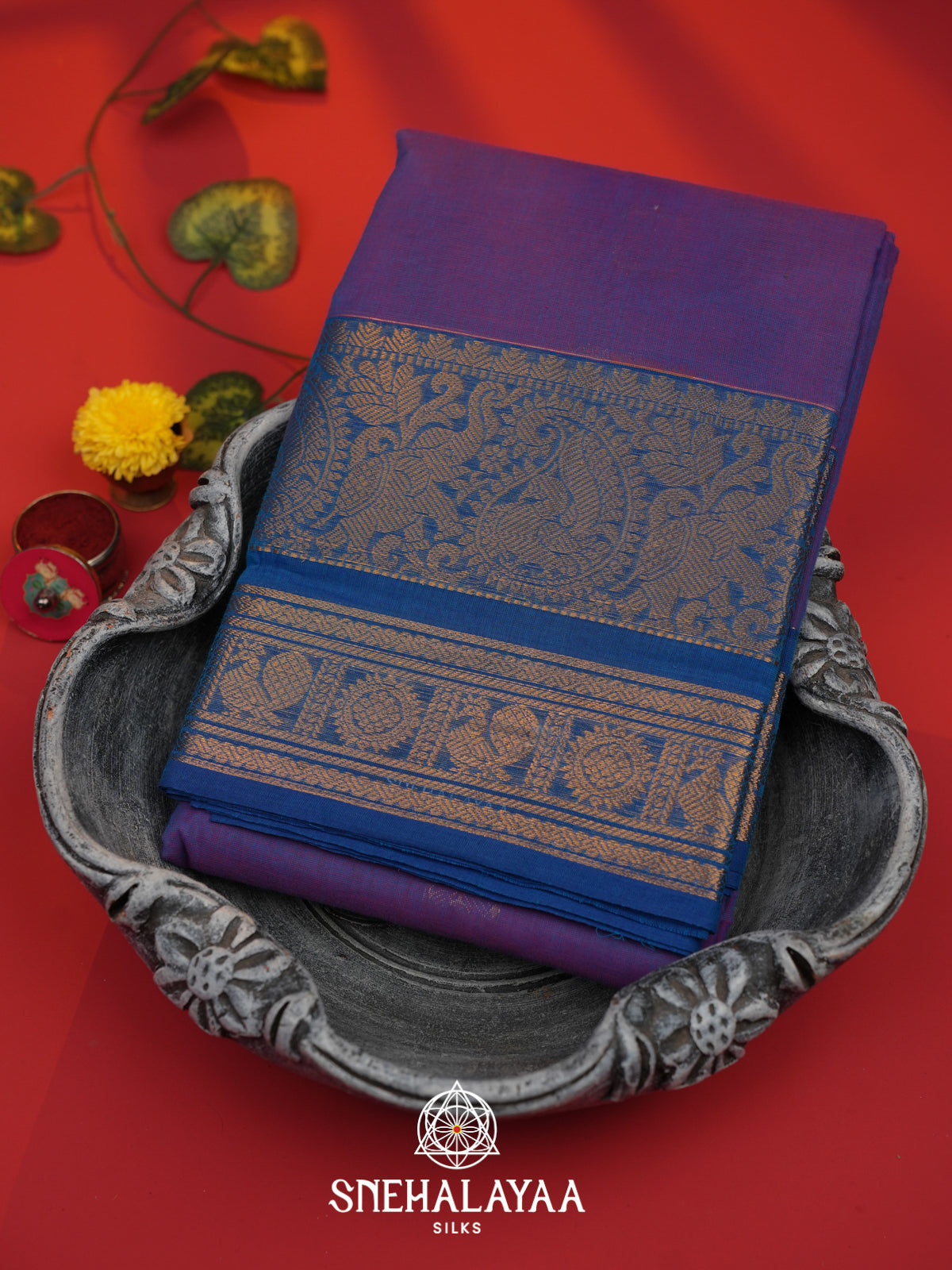 Violet Kanchi Cotton Saree
