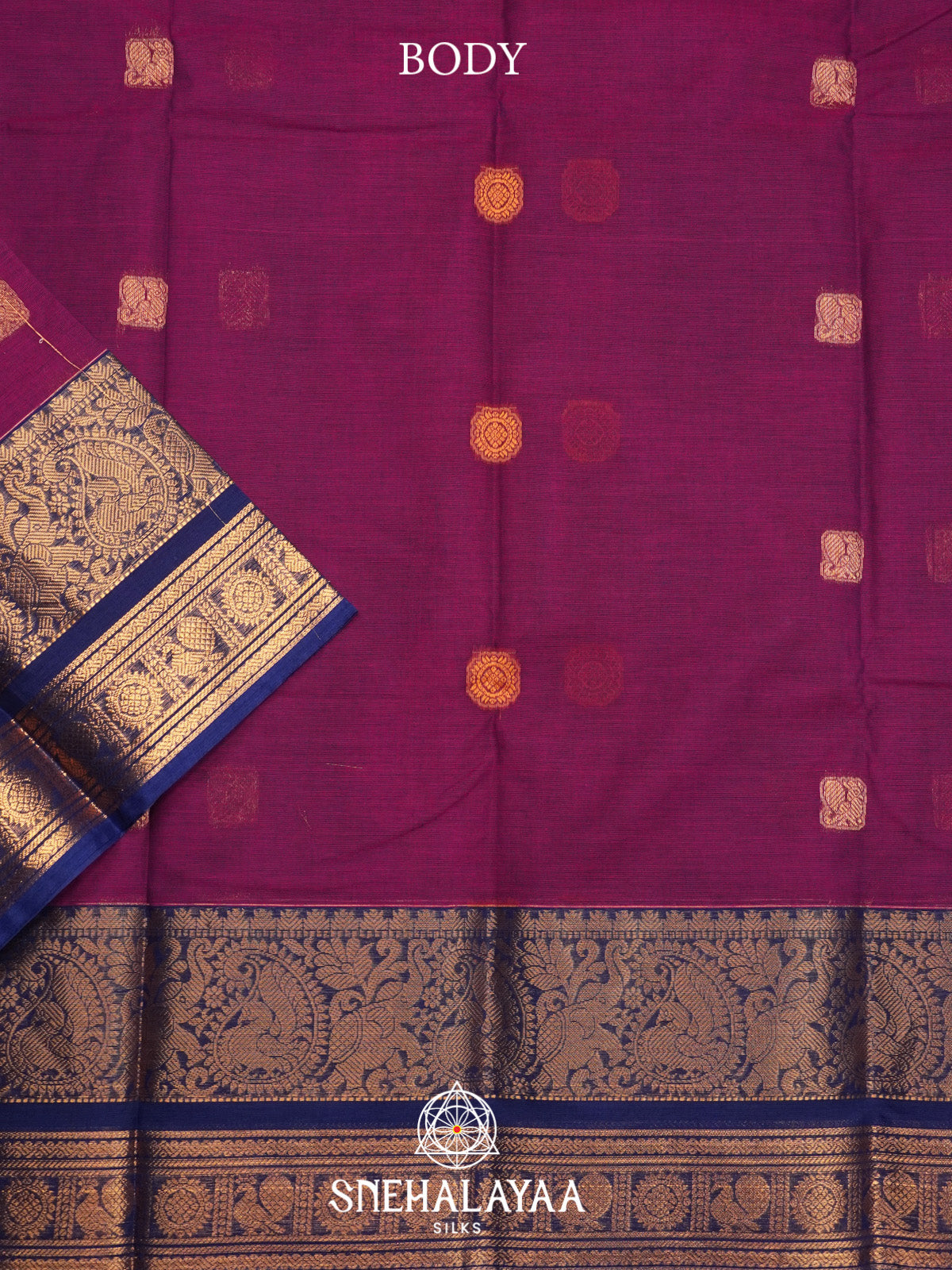 Magenta Kanchi Cotton Saree