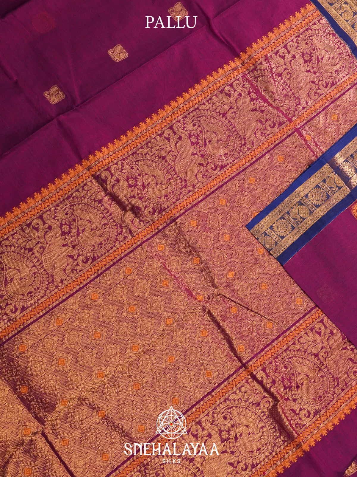 Magenta Kanchi Cotton Saree