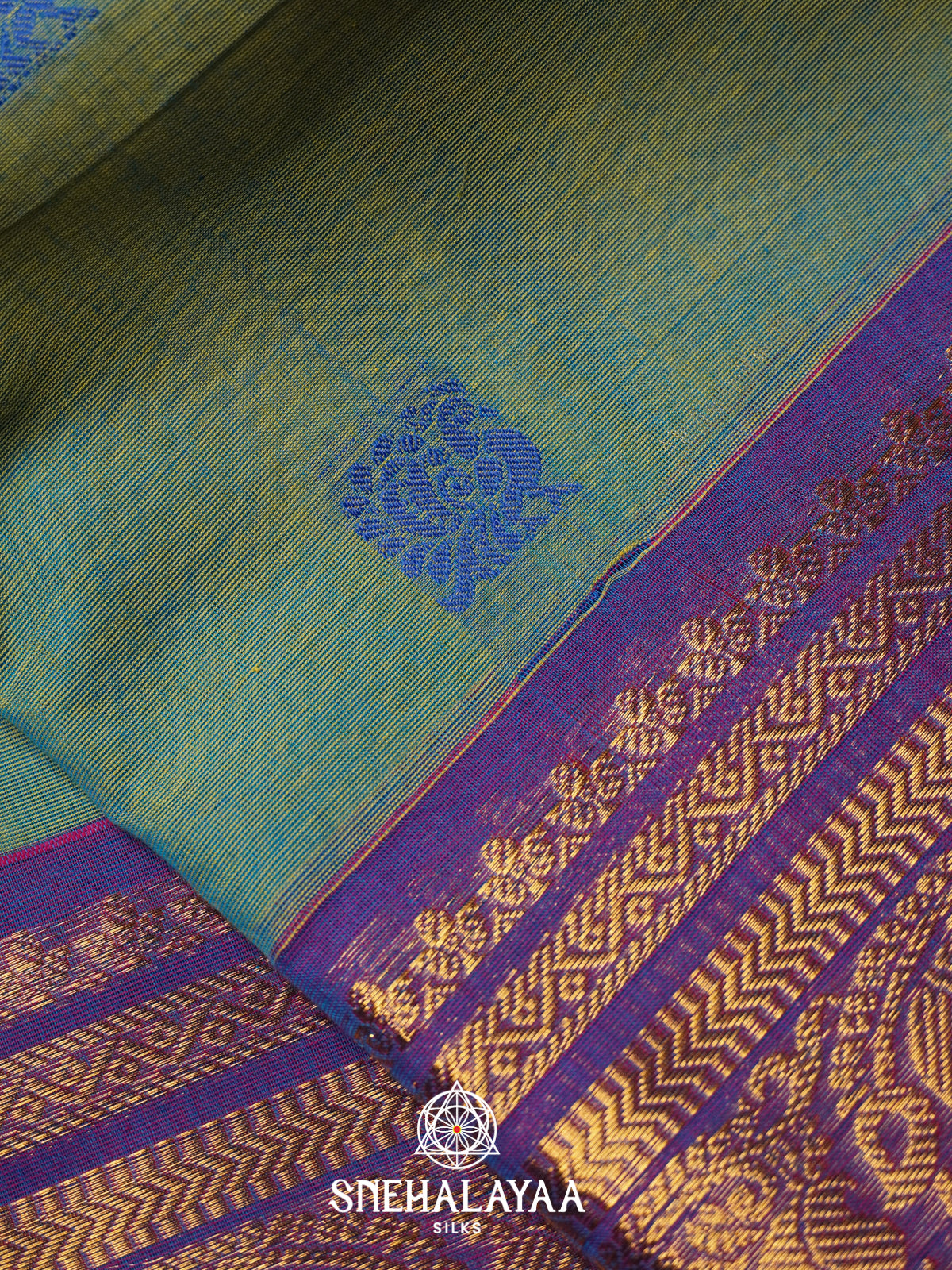 Olive Green Kanchi Cotton Saree