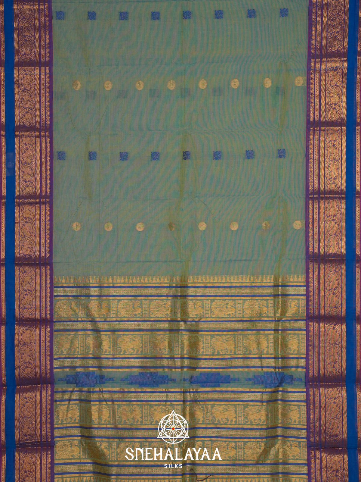 Olive Green Kanchi Cotton Saree
