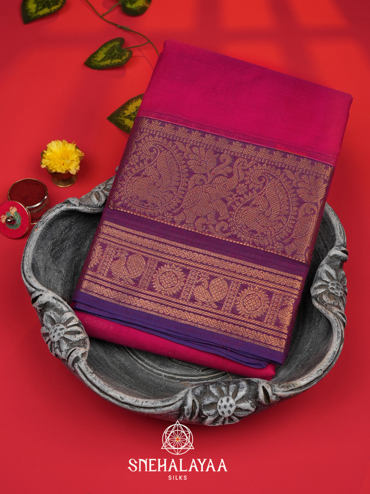 Pink Kanchi Cotton Saree