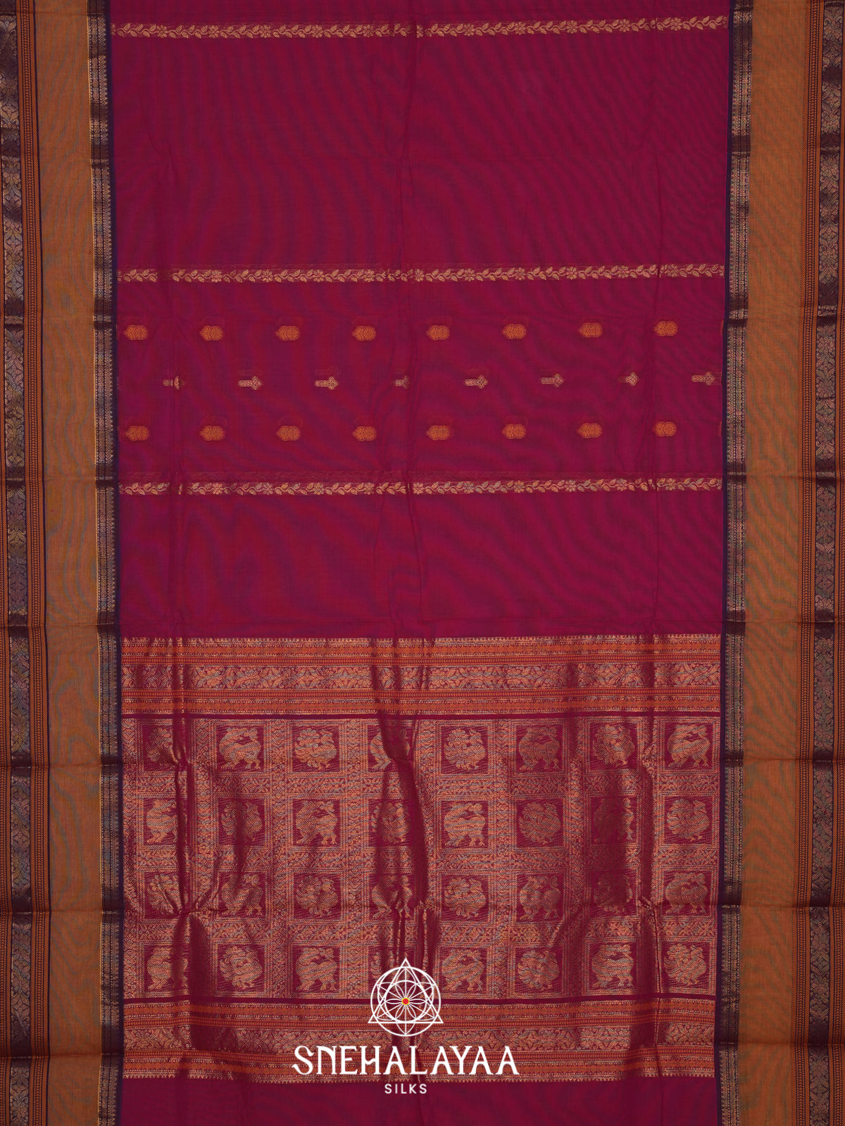 Magenta Kanchi Cotton Saree